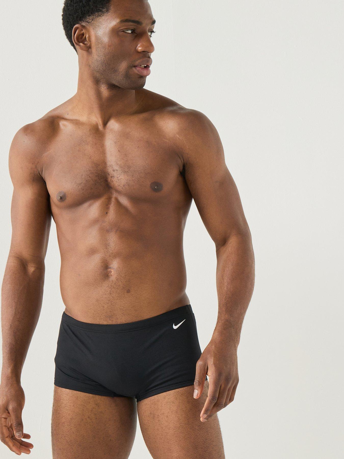 Nike Mens Square Leg Swim Brief, Black, Size 34, Men