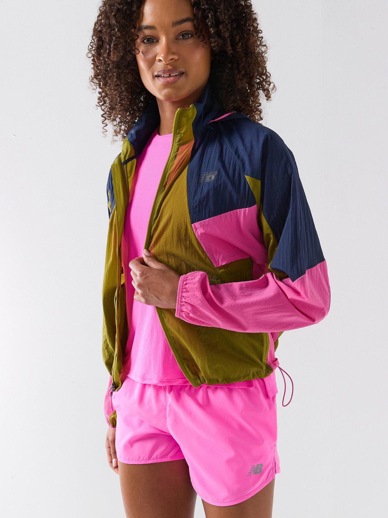 New Balance Womens Runnning Jacket - Brown/Pink/Blue