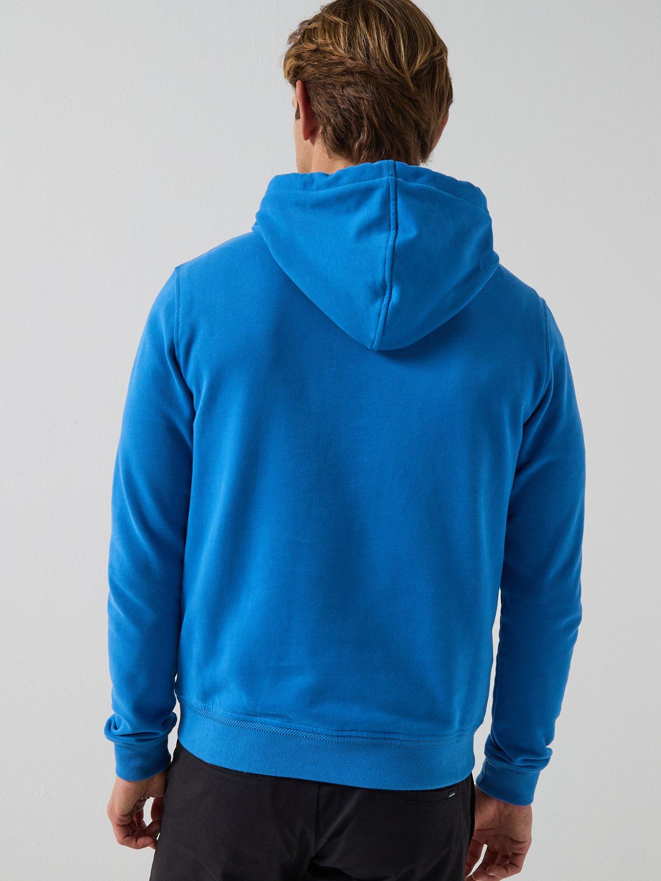 Image 2 of 6 of Belstaff Left Chest Patch Logo Regular Fit Overhead Hoodie - Blue