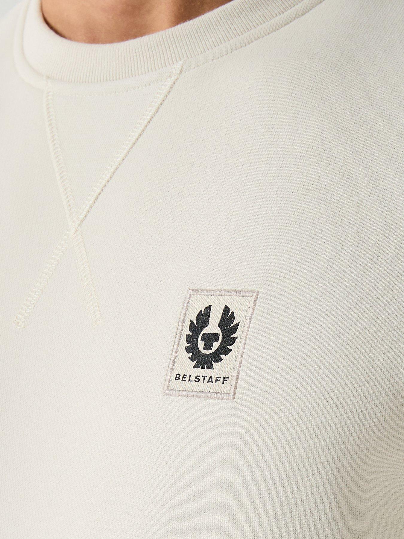 Image 4 of 4 of Belstaff Left Chest Patch Logo Regular Fit Crew Sweat - Natural
