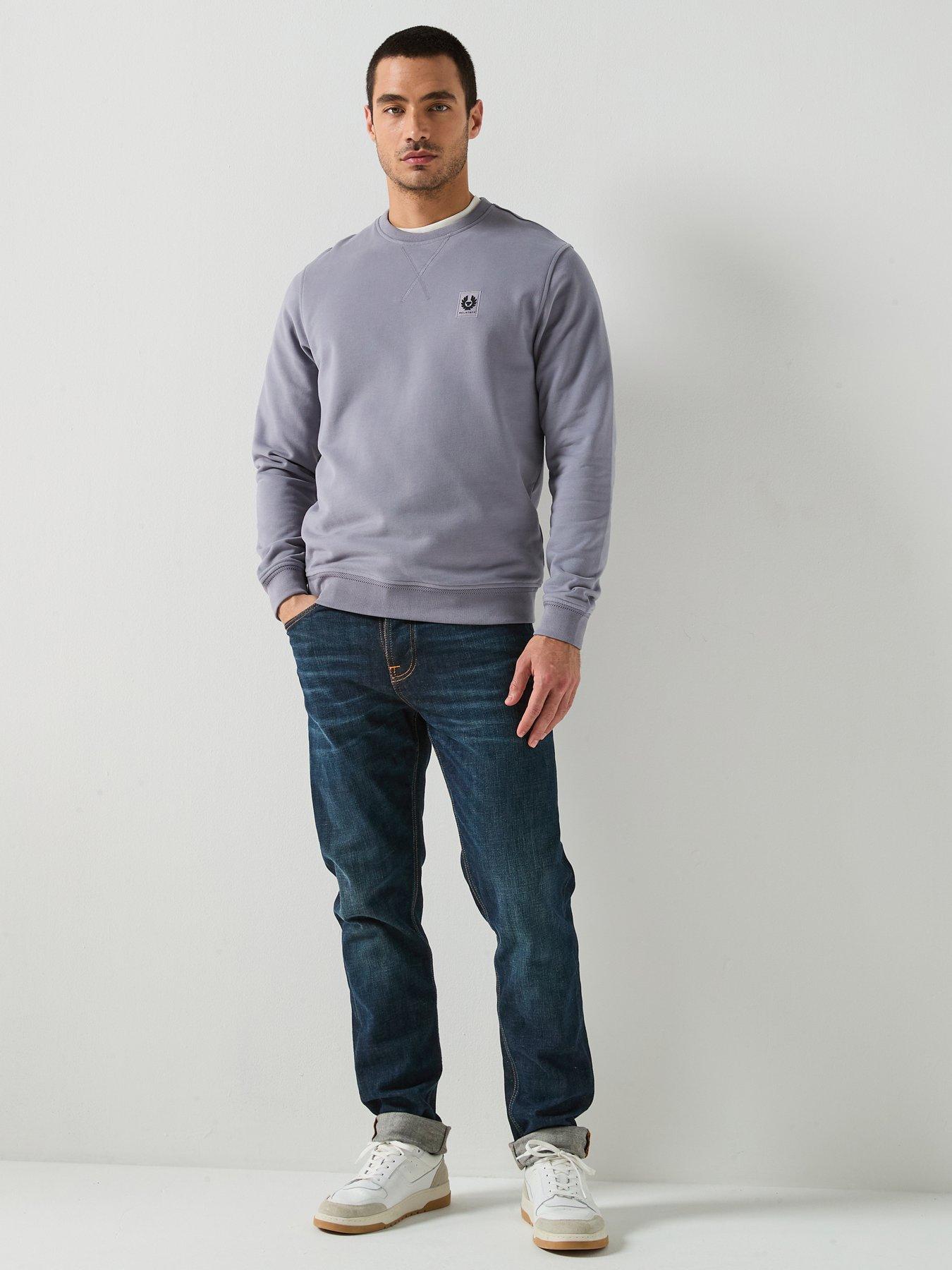 Image 3 of 5 of Belstaff Left Chest Patch Logo Crew Sweatshirt - Grey