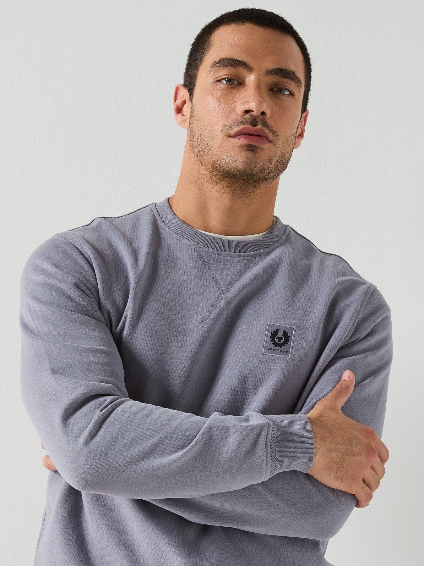 Image 4 of 5 of Belstaff Left Chest Patch Logo Crew Sweatshirt - Grey