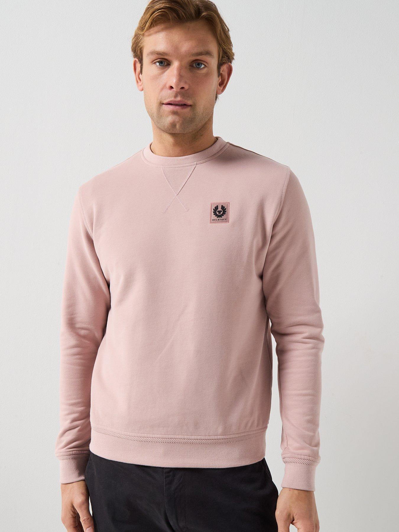 Belstaff Left Chest Patch Logo Crew Sweatshirt - Pink