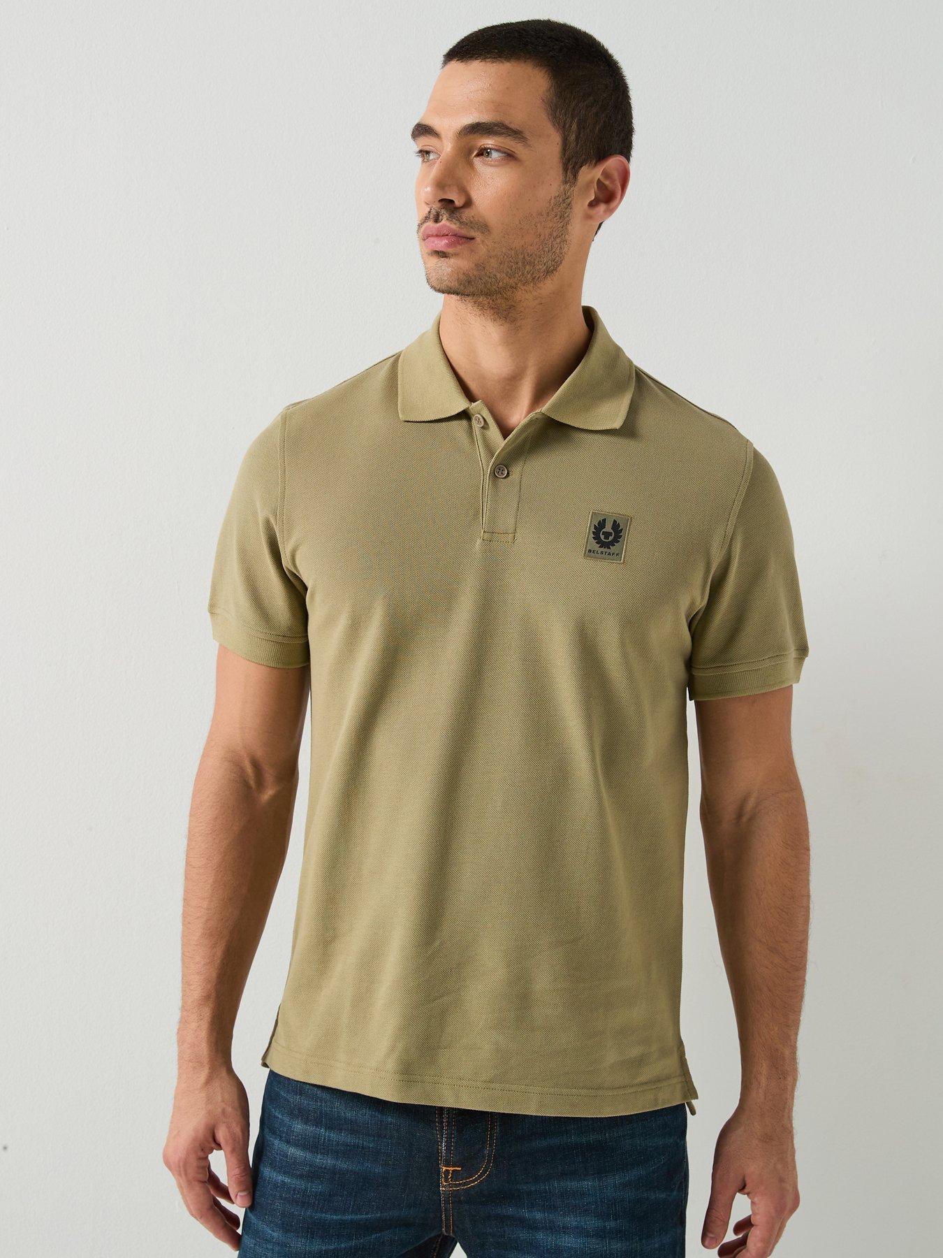 Image 1 of 5 of Belstaff Left Chest Patch Logo Polo Shirt - Light Khaki
