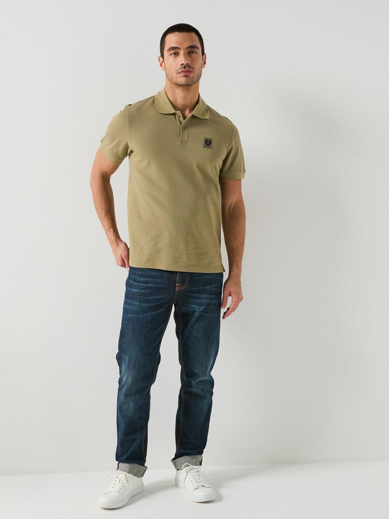 Image 3 of 5 of Belstaff Left Chest Patch Logo Polo Shirt - Light Khaki
