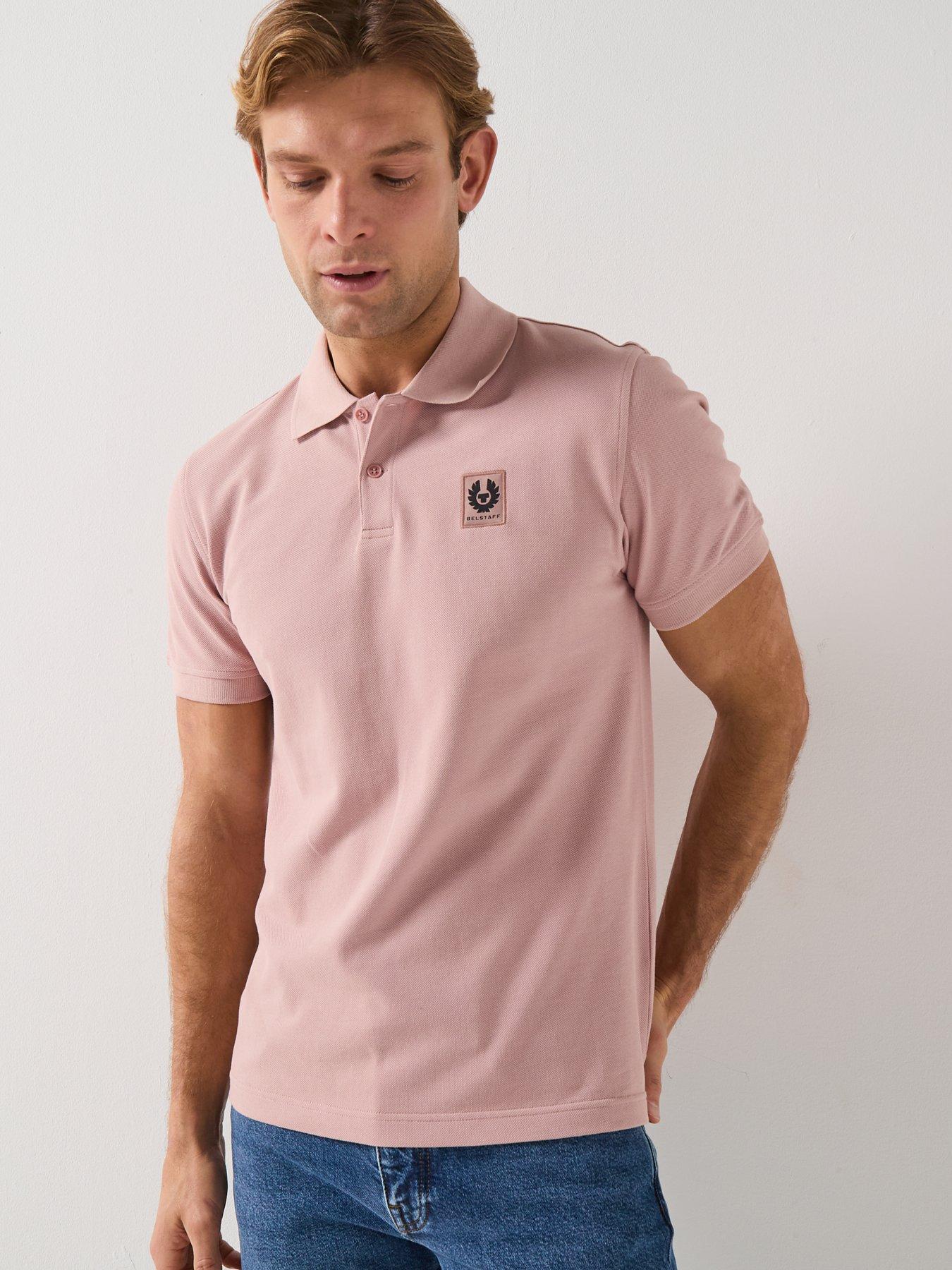 Belstaff Left Chest Patch Logo Regular Fit Polo Shirt - Pink