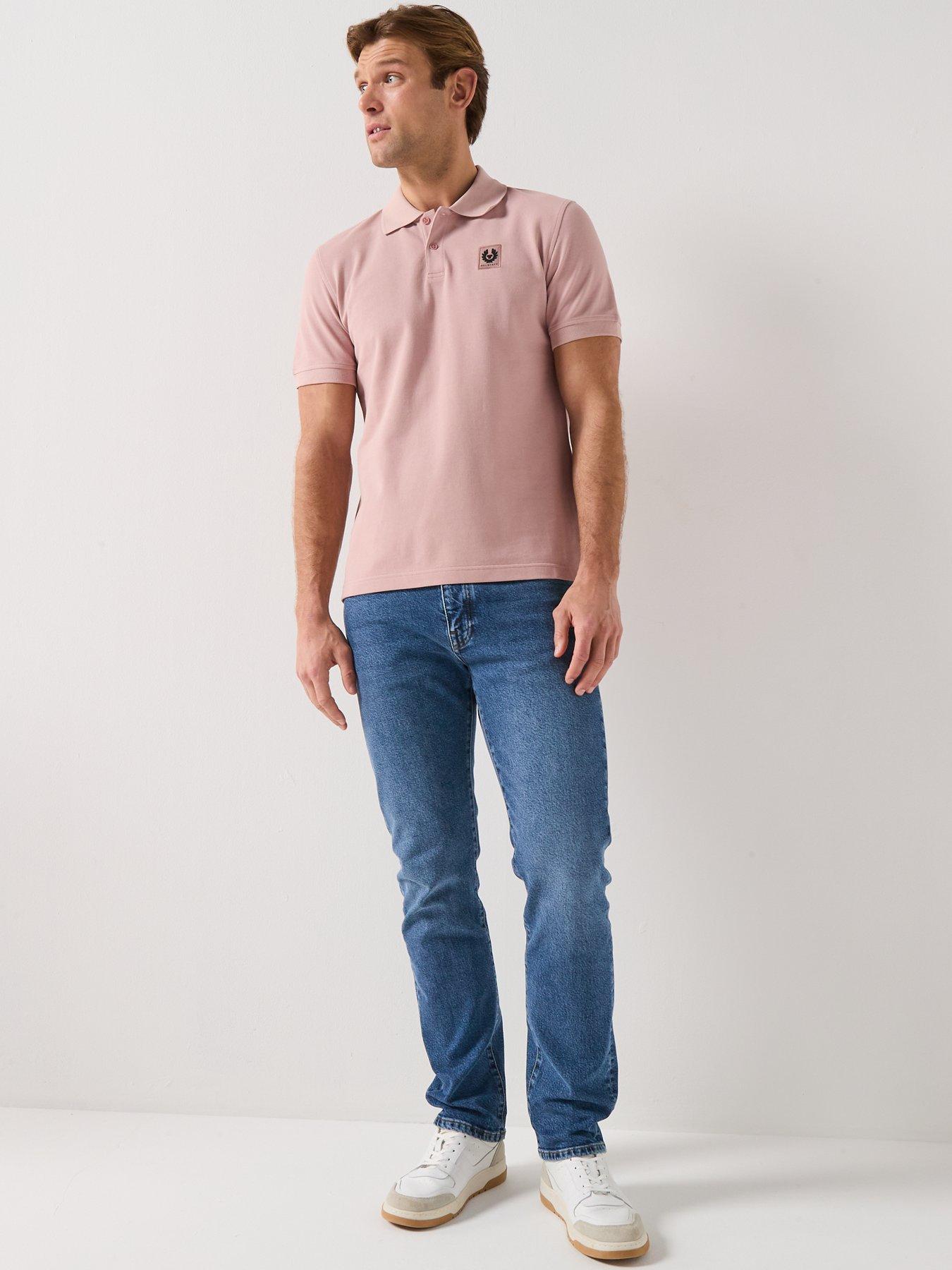 Image 3 of 4 of Belstaff Left Chest Patch Logo Regular Fit Polo Shirt - Pink