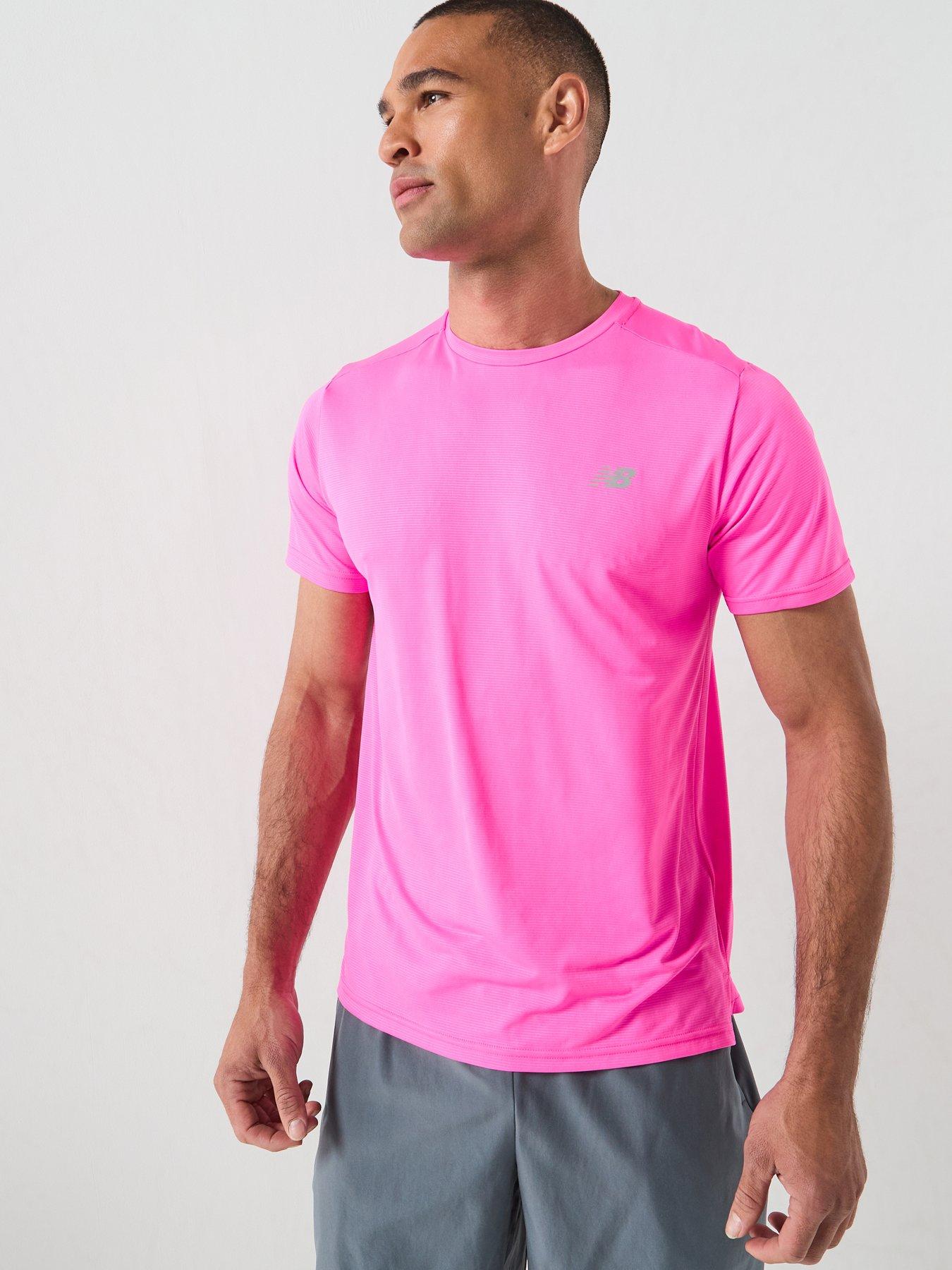 New Balance Mens Running Sport Essentials T-Shirt, Pink, Size L, Men