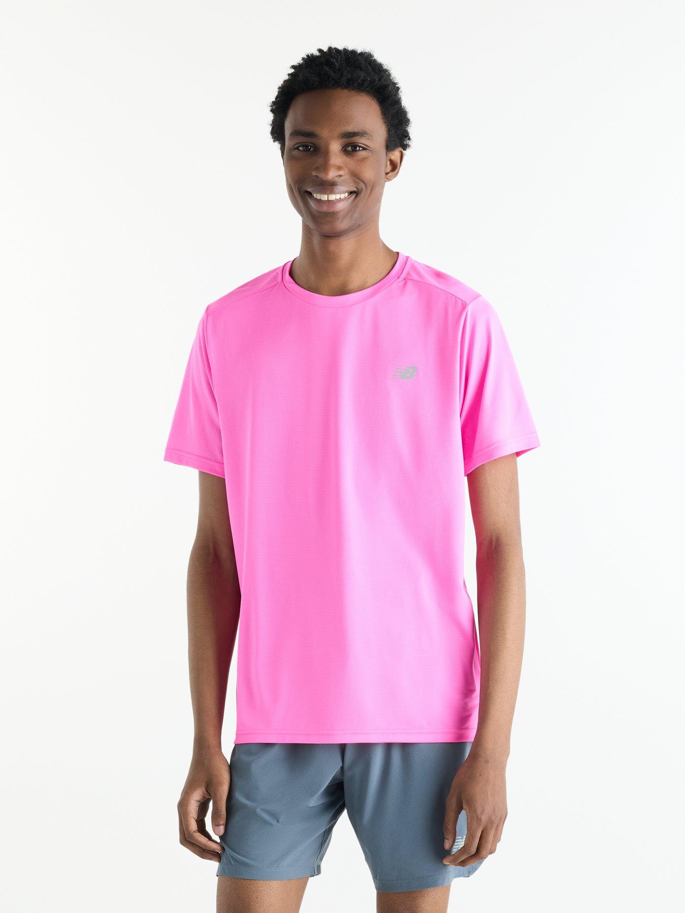 Image 1 of 4 of New Balance Mens Running Sport Essentials T-Shirt - Pink