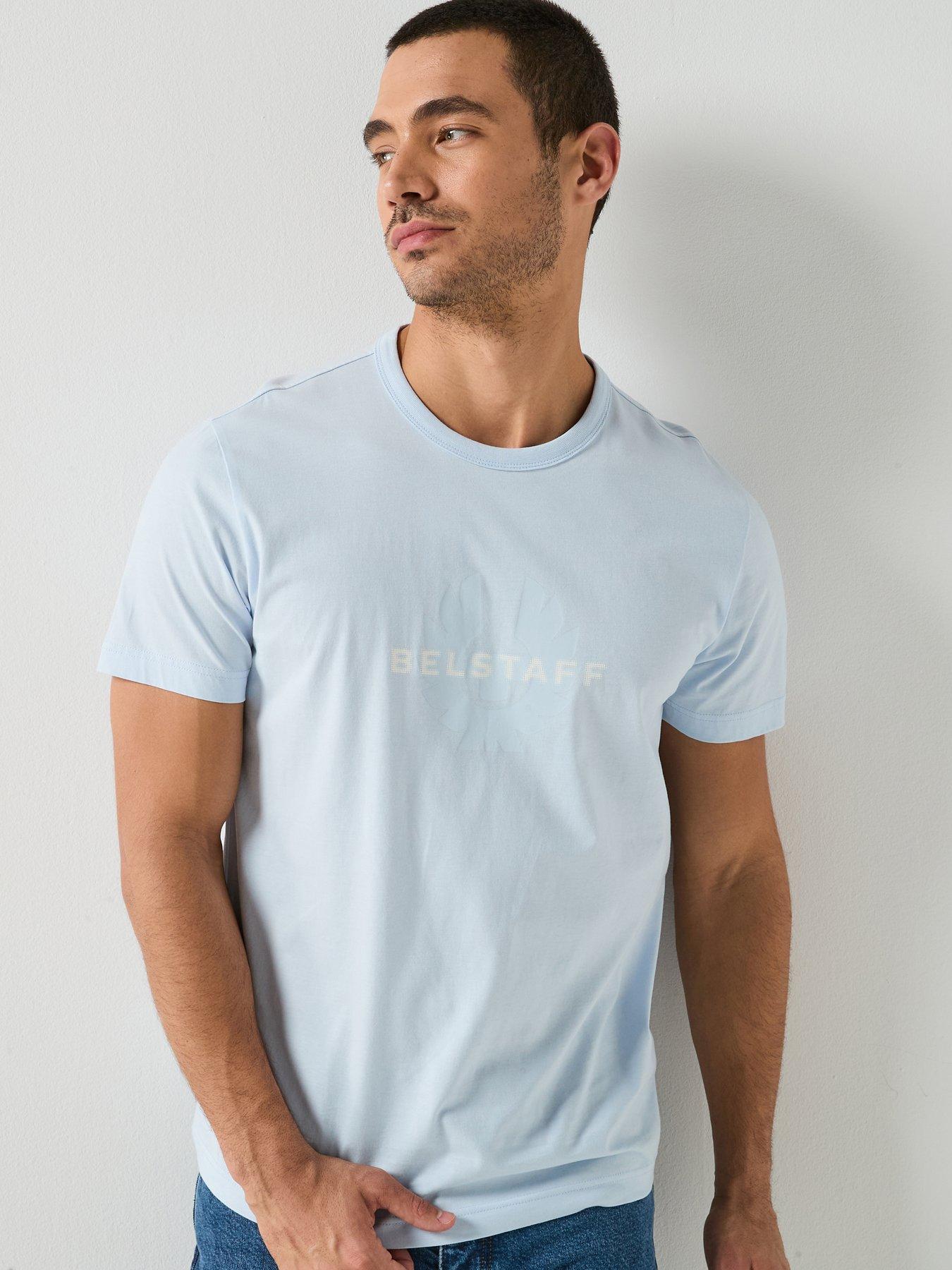 Belstaff Surface Large Logo T-Shirt - Light Blue