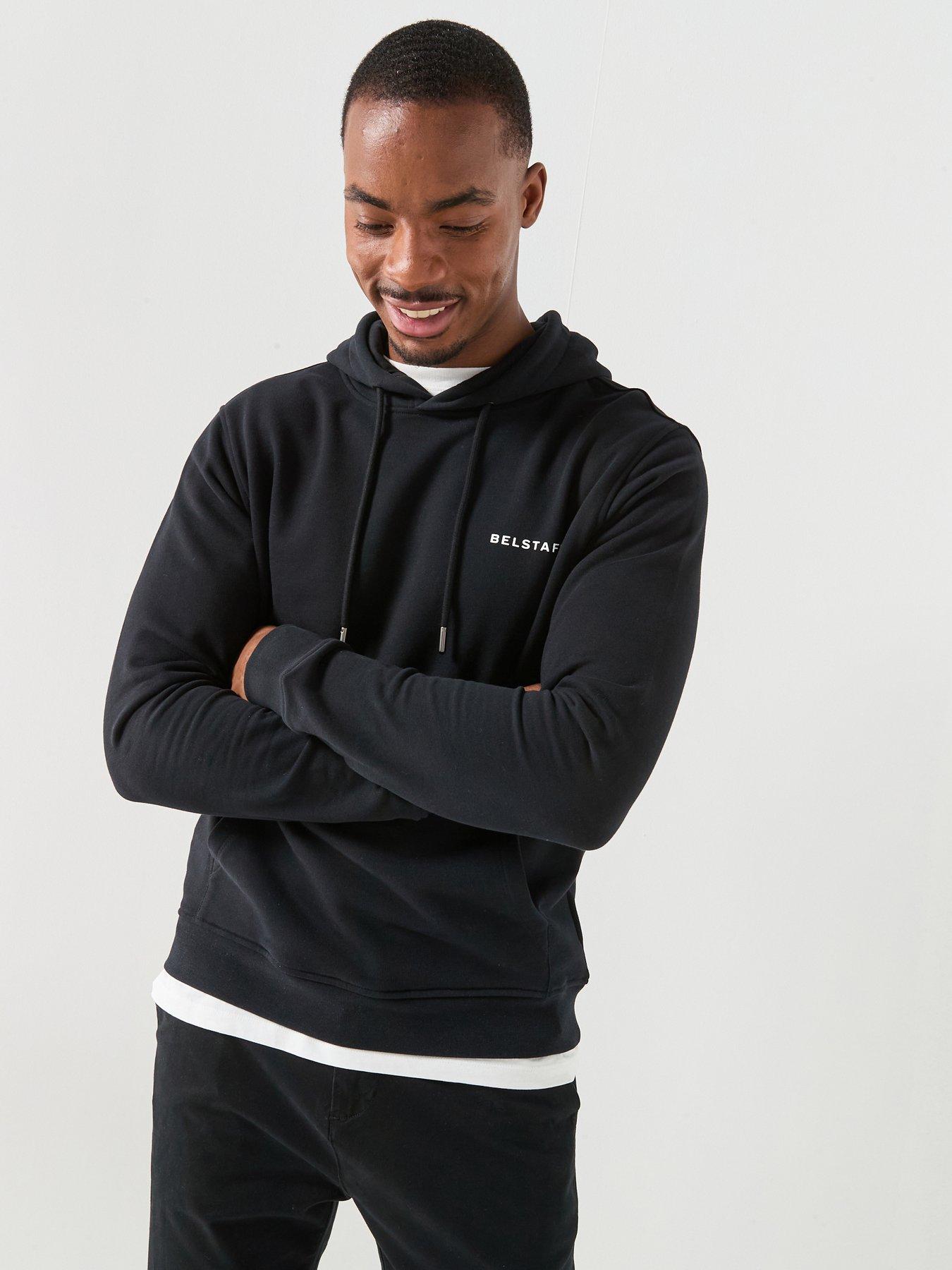 Image 1 of 4 of Belstaff Belstaff Border Large Back Logo Hoodie - Black