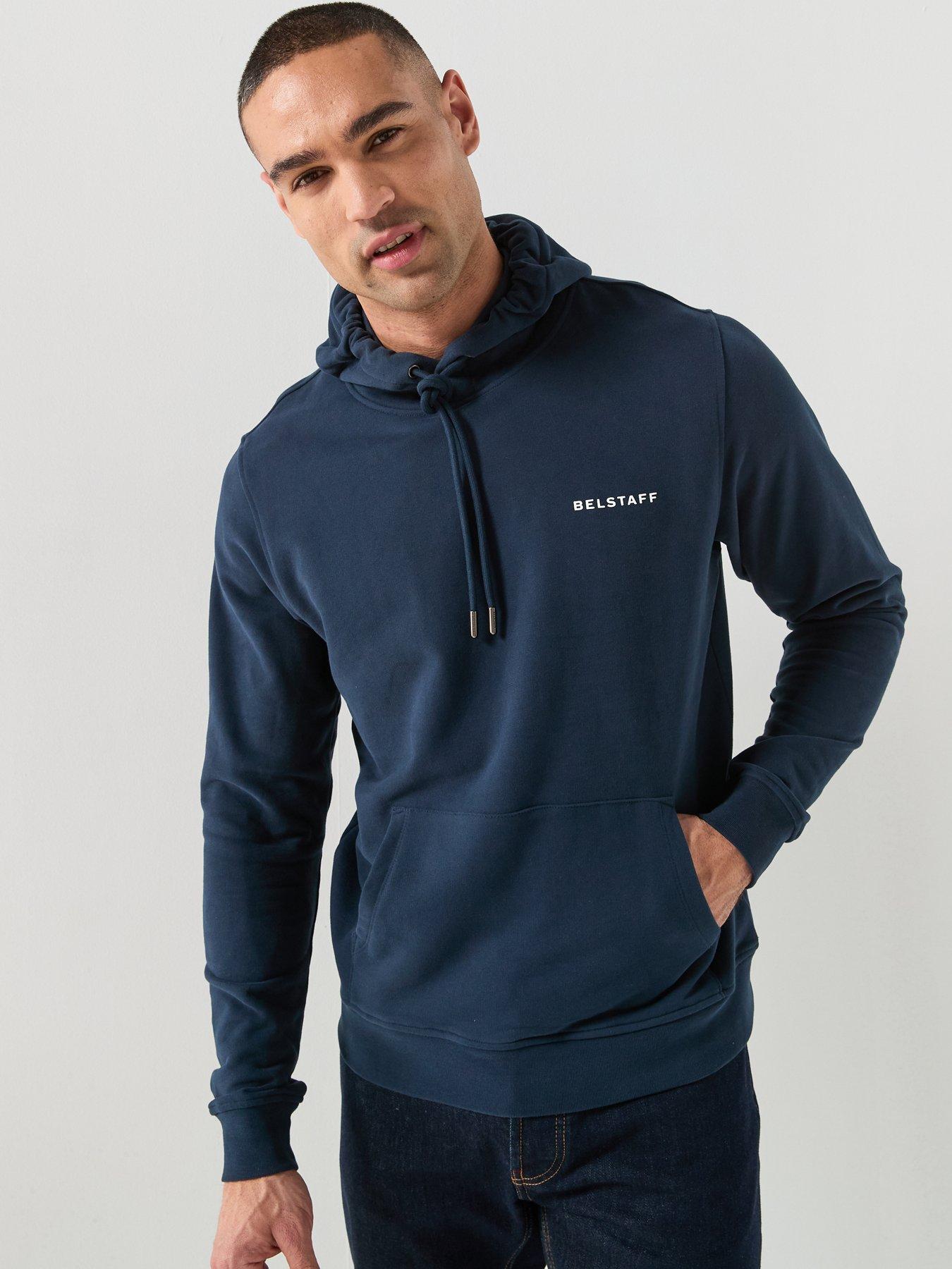 Image 2 of 6 of Belstaff Border Large Back Logo Hoodie - Navy