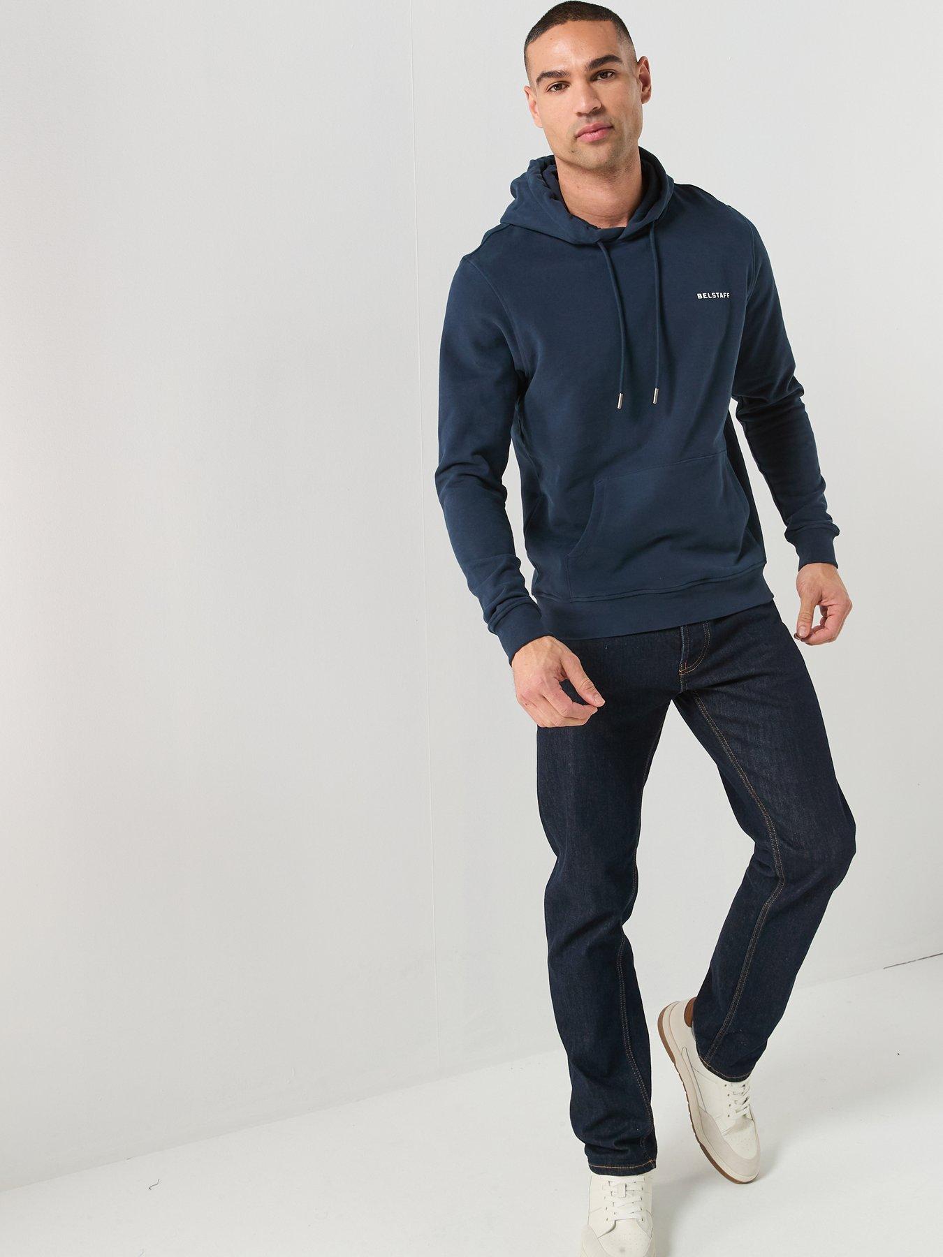 Image 3 of 6 of Belstaff Border Large Back Logo Hoodie - Navy
