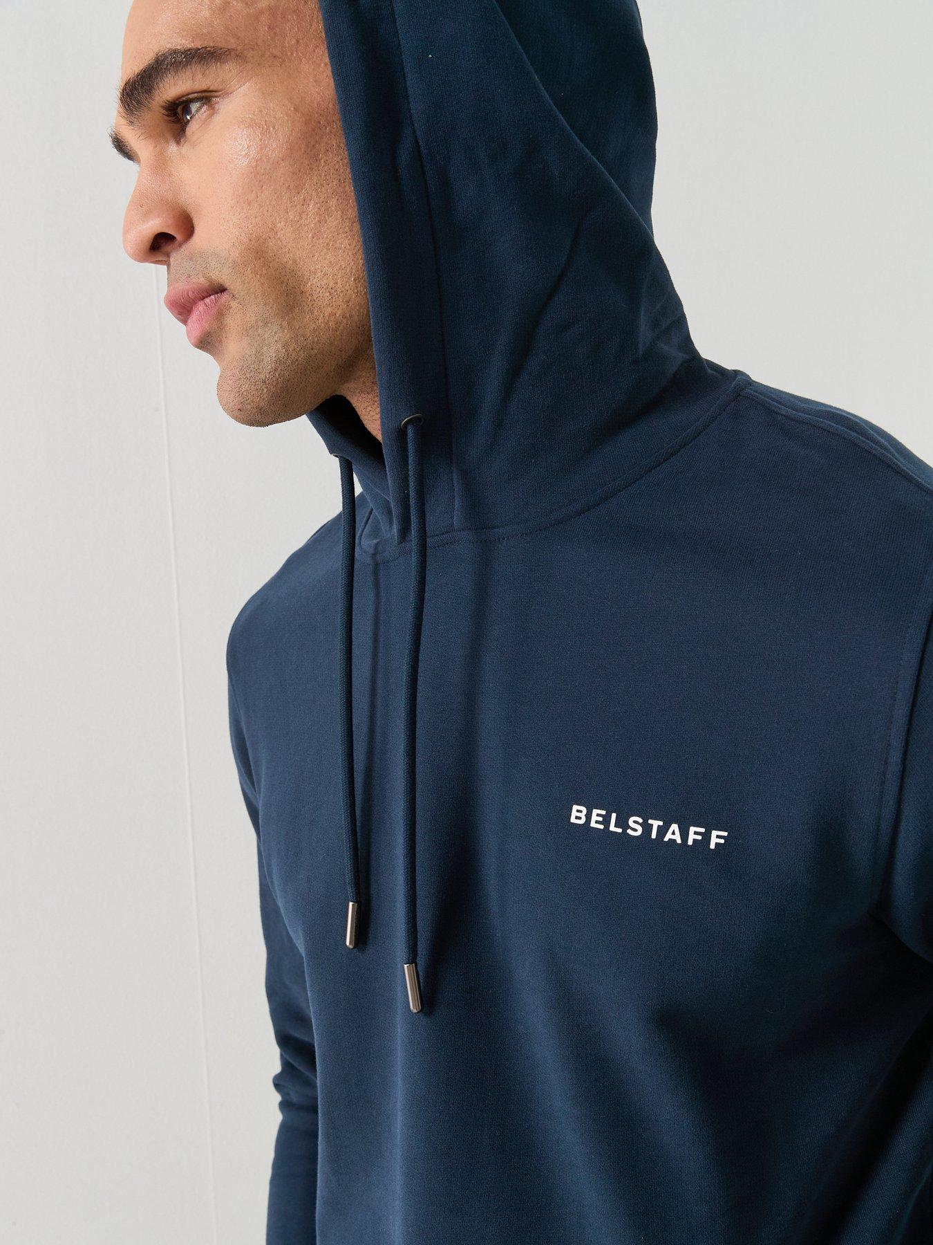 Image 4 of 6 of Belstaff Border Large Back Logo Hoodie - Navy