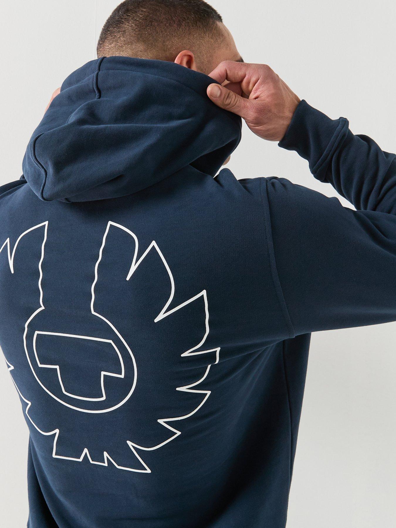 Image 5 of 6 of Belstaff Border Large Back Logo Hoodie - Navy