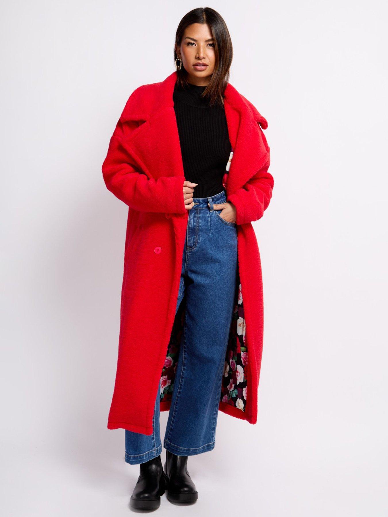Image 1 of 4 of Little Mistress Teddy Coat- Red