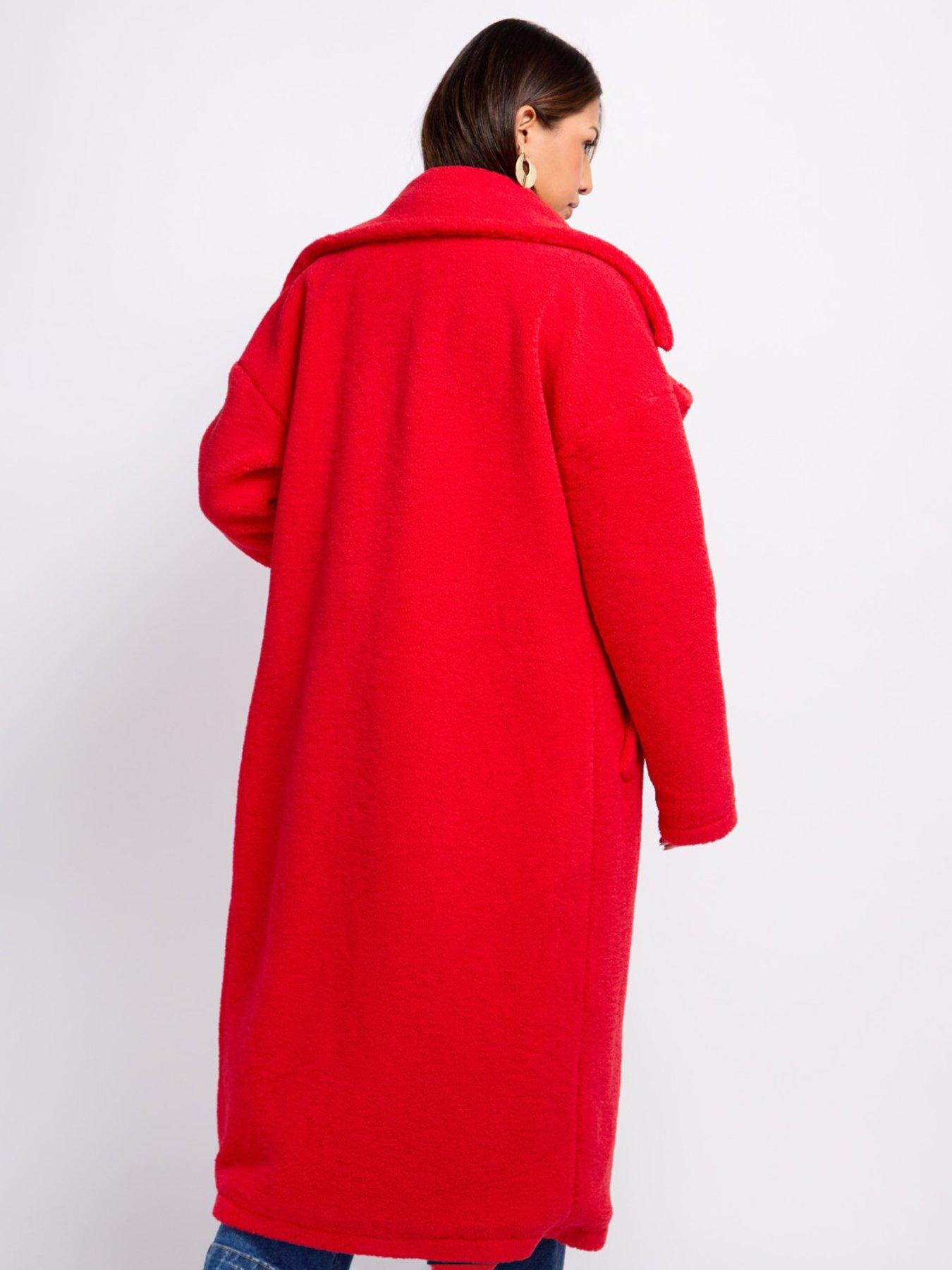 Image 2 of 4 of Little Mistress Teddy Coat- Red