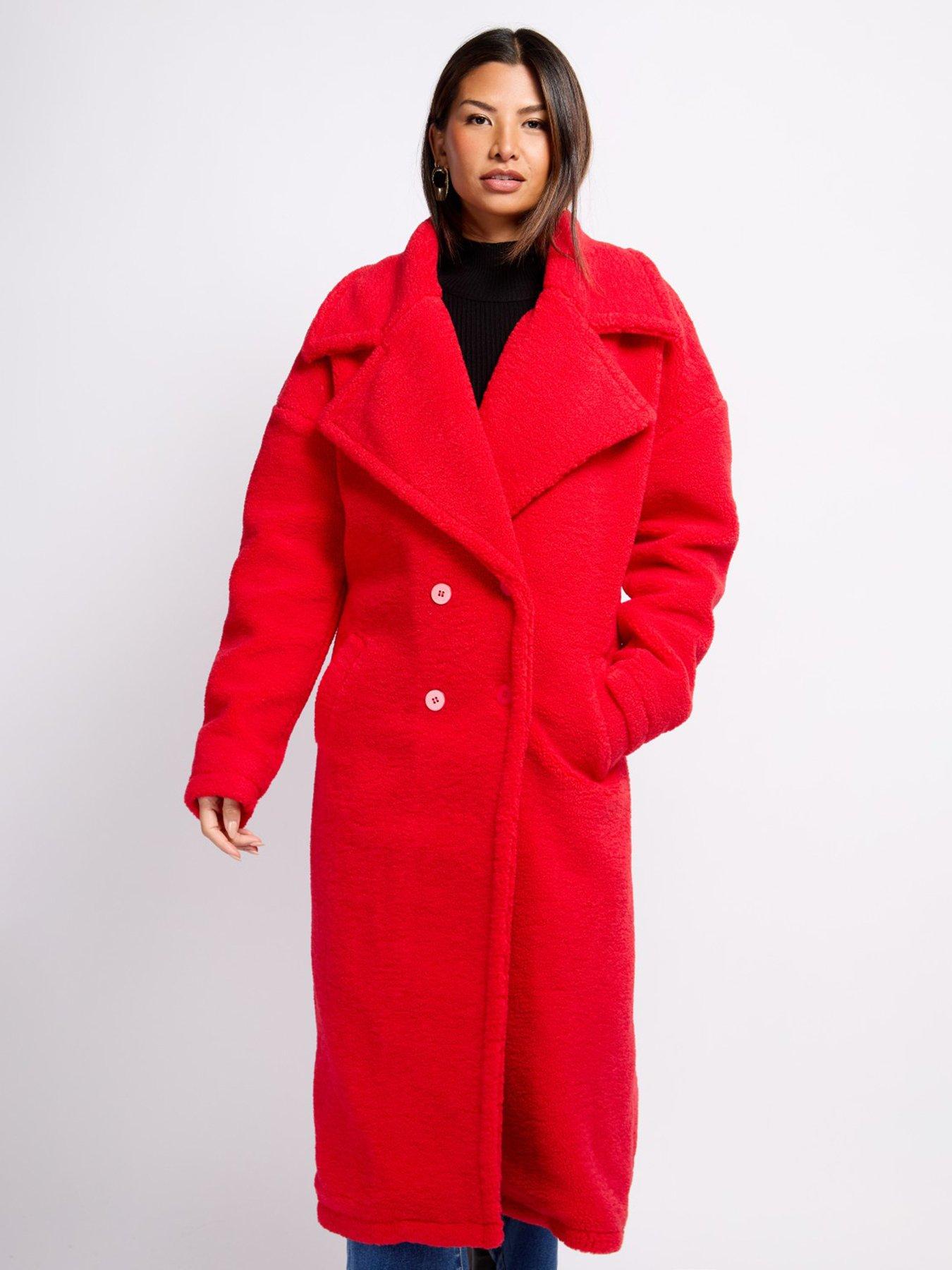 Image 3 of 4 of Little Mistress Teddy Coat- Red