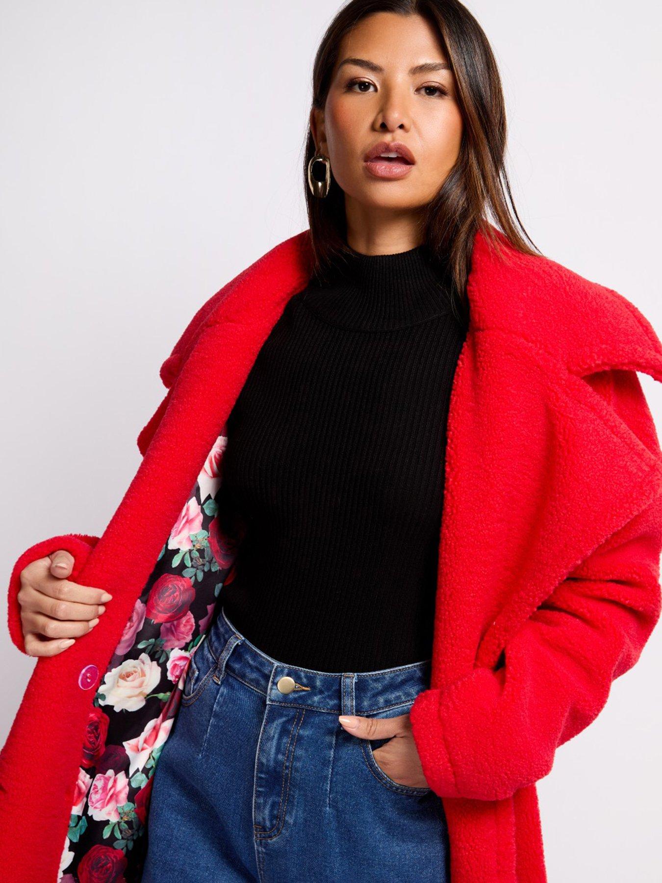 Image 4 of 4 of Little Mistress Teddy Coat- Red