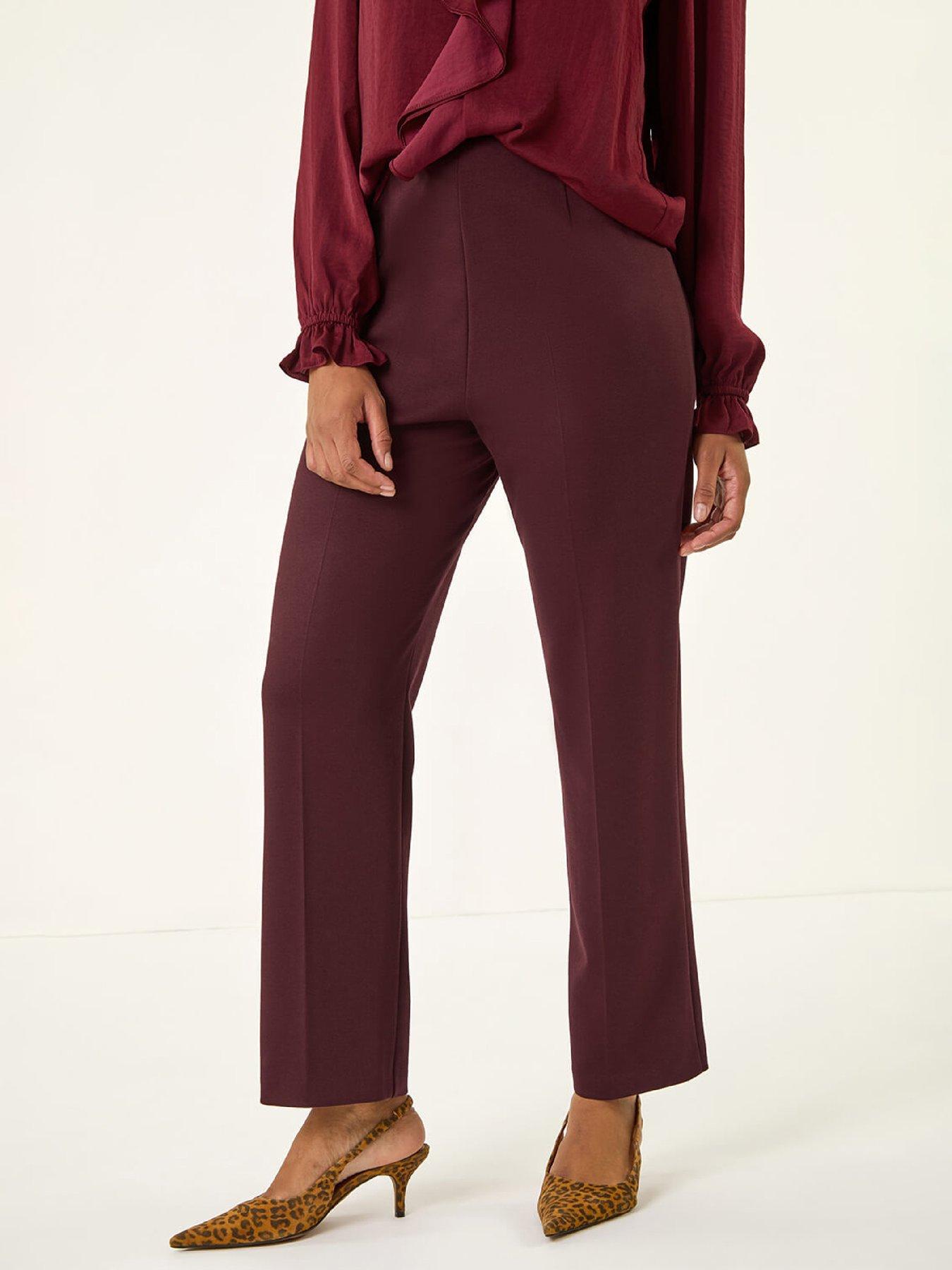 Roman Straight Leg Ponte Trouser - Wine