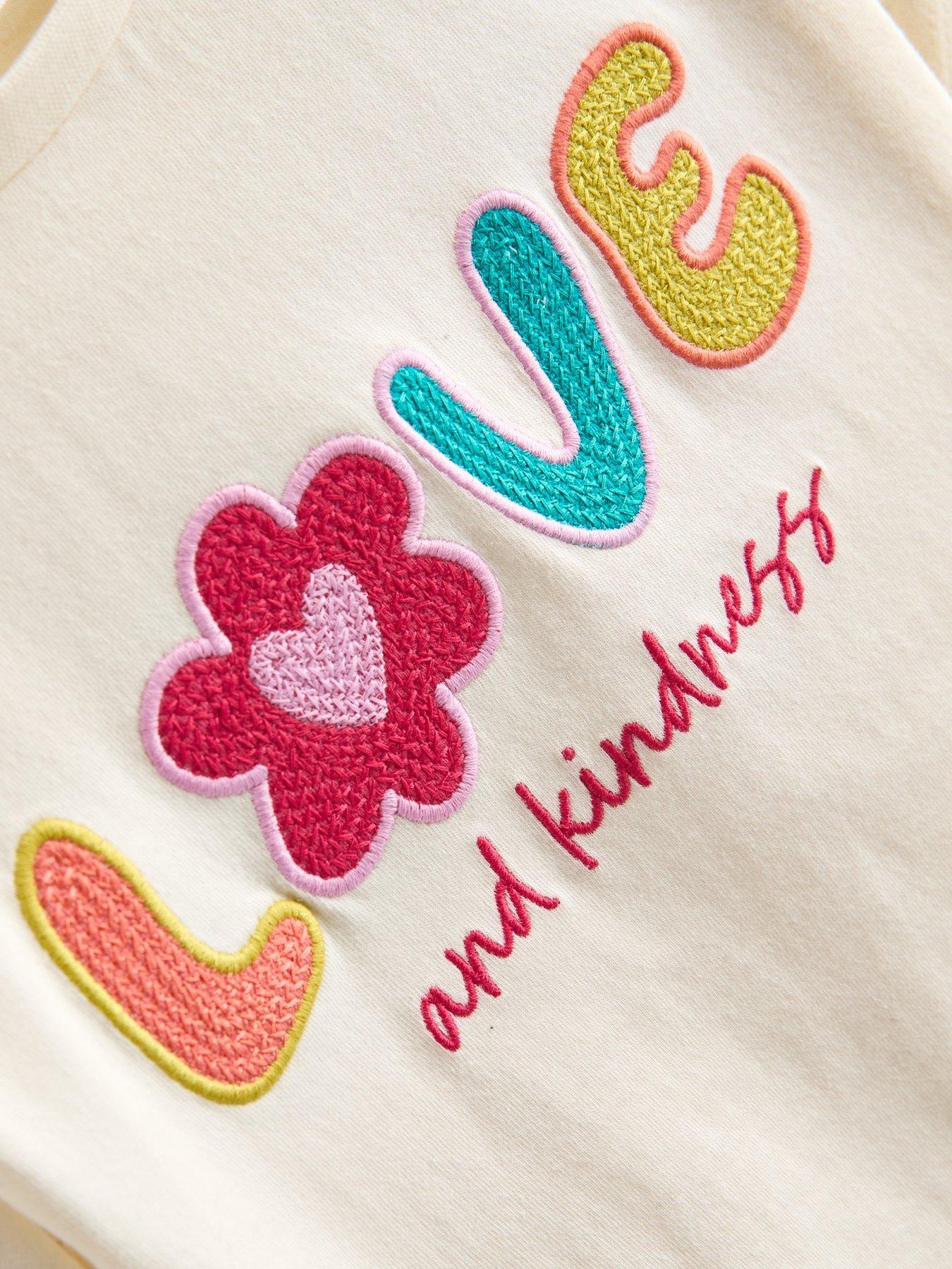 Image 4 of 5 of The Very Collection Girls 2 Pack Short Sleeve Cotton Rich Crochet Trim Heart T-shirts - Multi