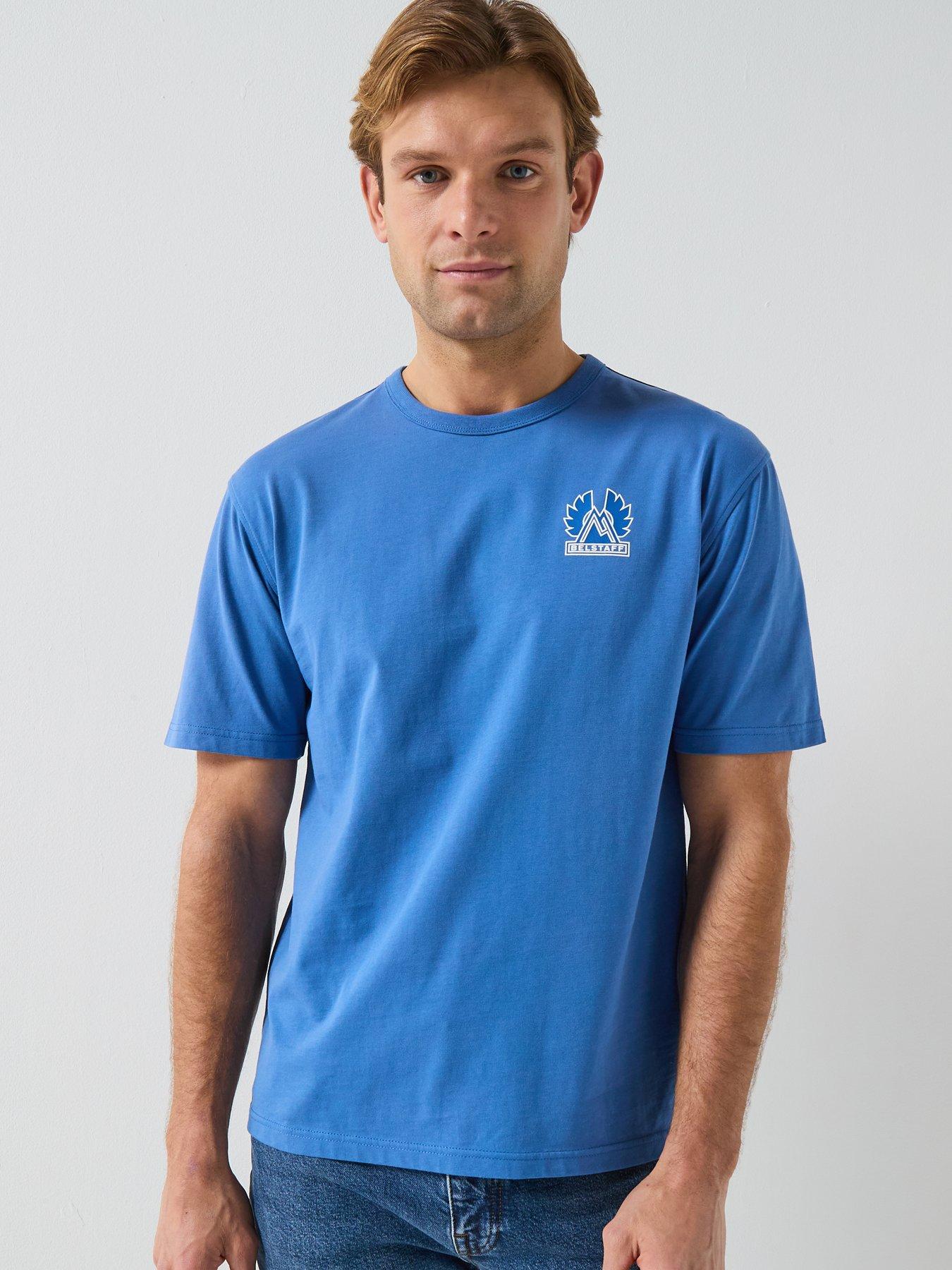 Image 2 of 5 of Belstaff Expedition Mountain Logo Back Print T-Shirt - Dark Blue