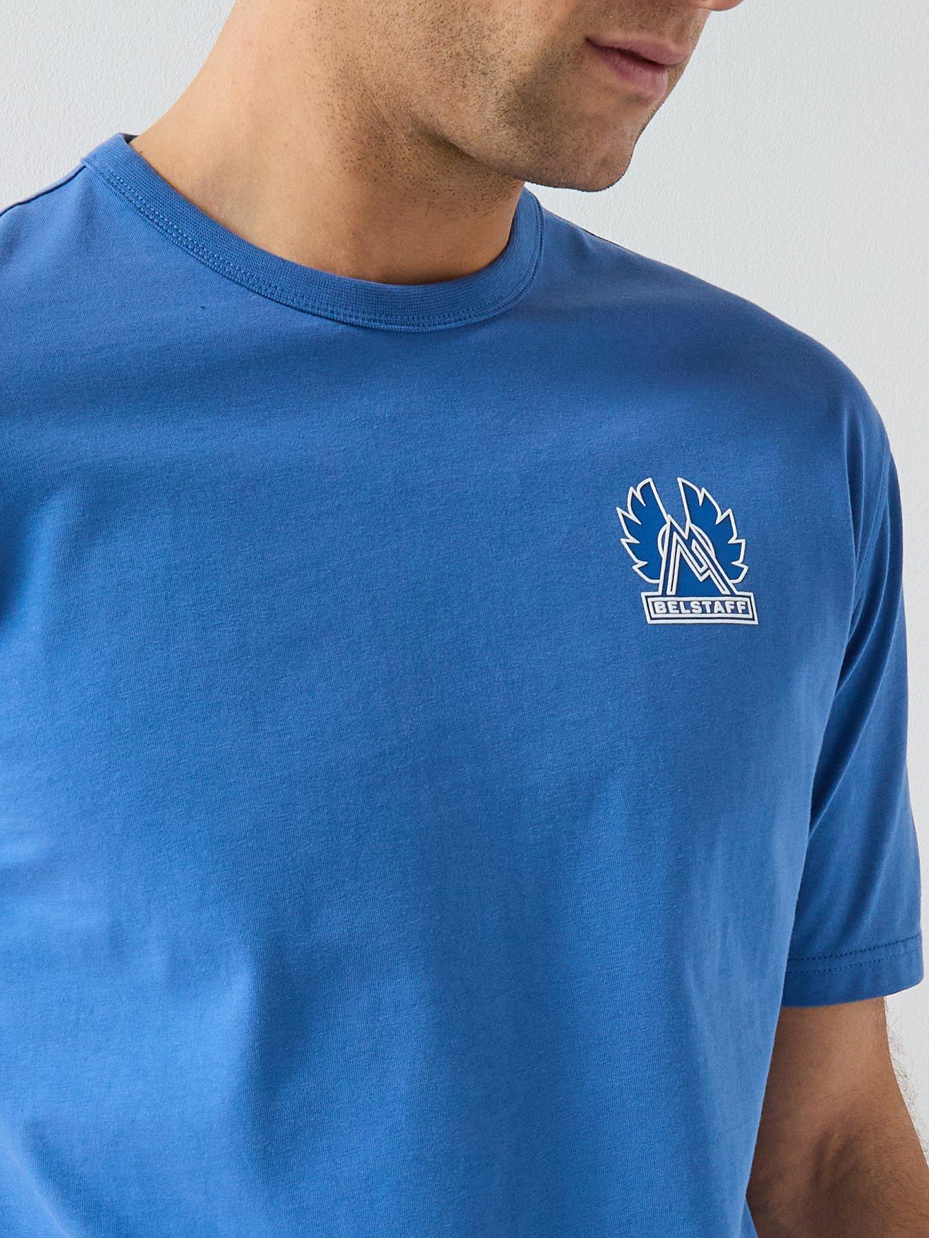 Image 4 of 5 of Belstaff Expedition Mountain Logo Back Print T-Shirt - Dark Blue