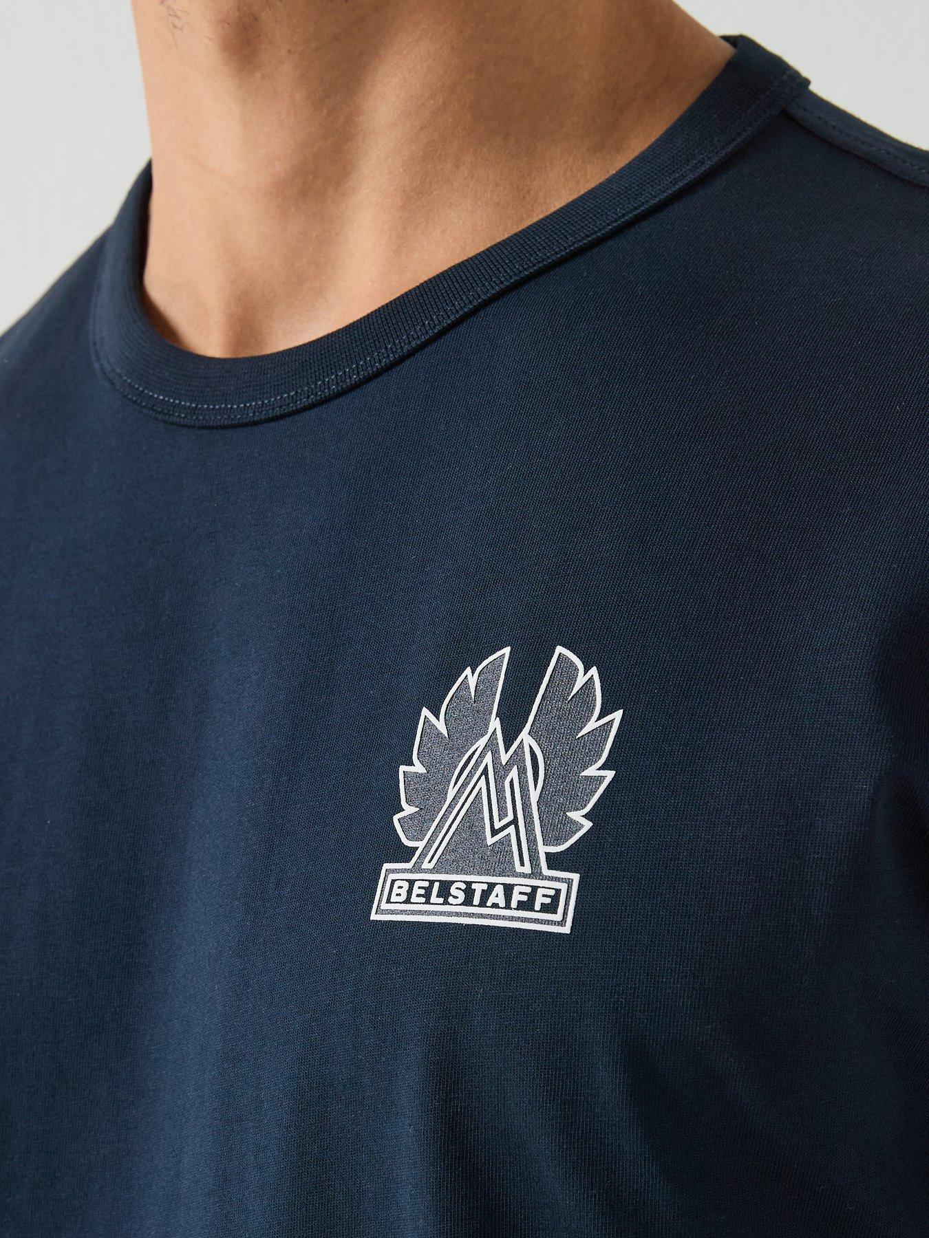 Belstaff Expedition Mountain Logo Back Print T-Shirt - Navy | Very