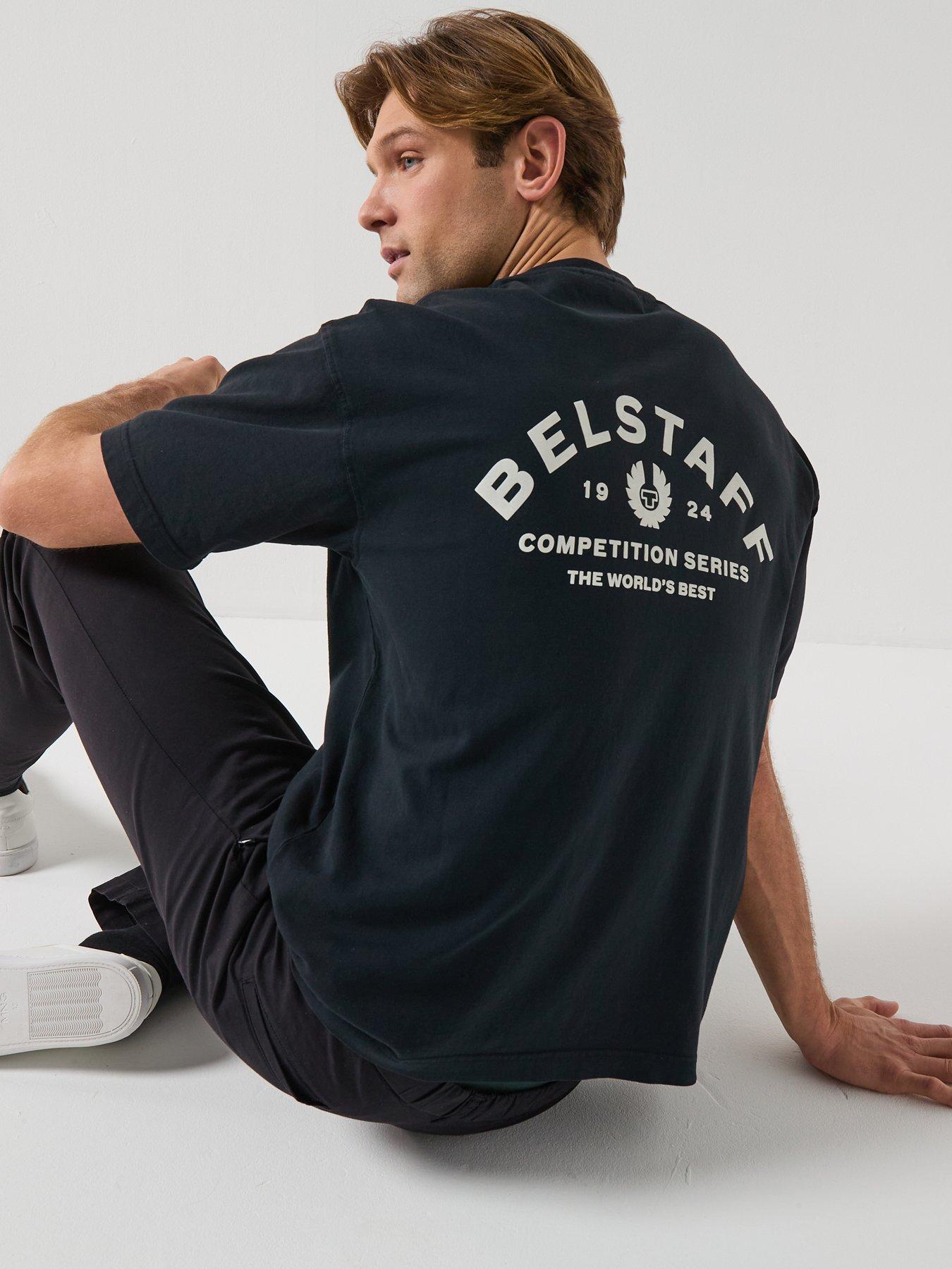 Belstaff Competition Large Back Arch Logo T-Shirt, Black, Size 2Xl, Men