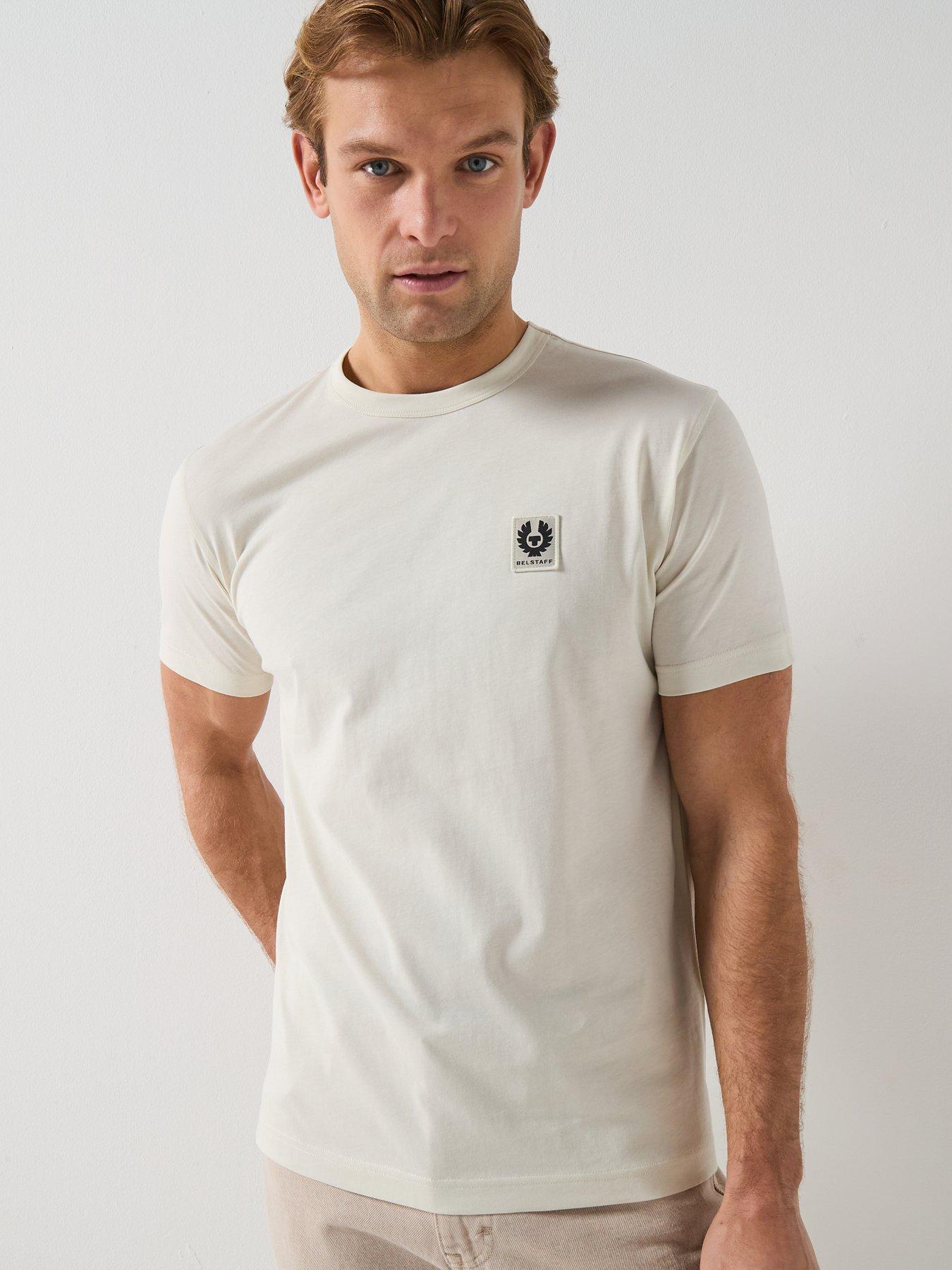 Belstaff Left Chest Patch Logo Regular Fit T-Shirt - Natural
