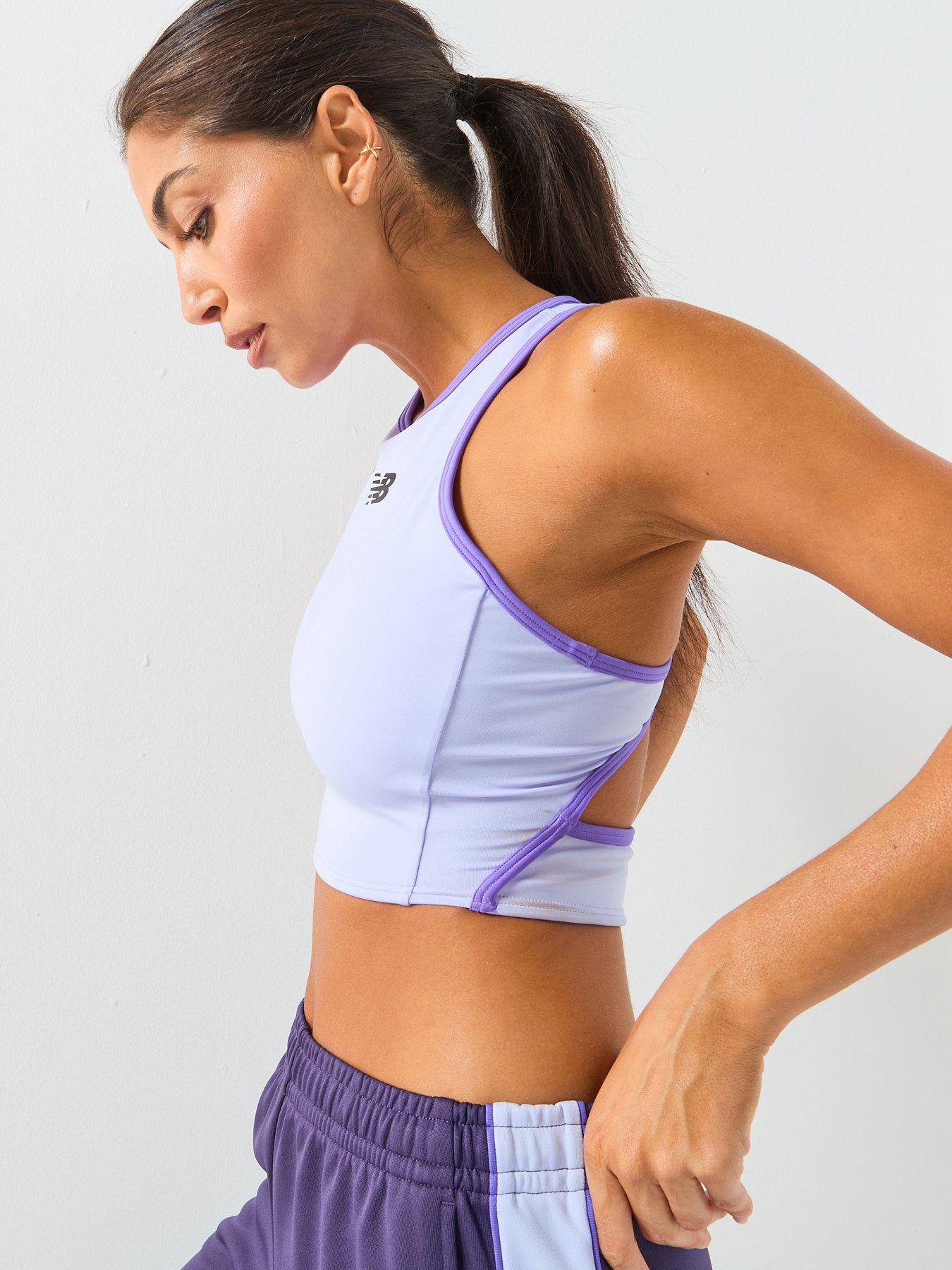 New Balance Womens Running Fast Days Fitted Crop Tank - Blue