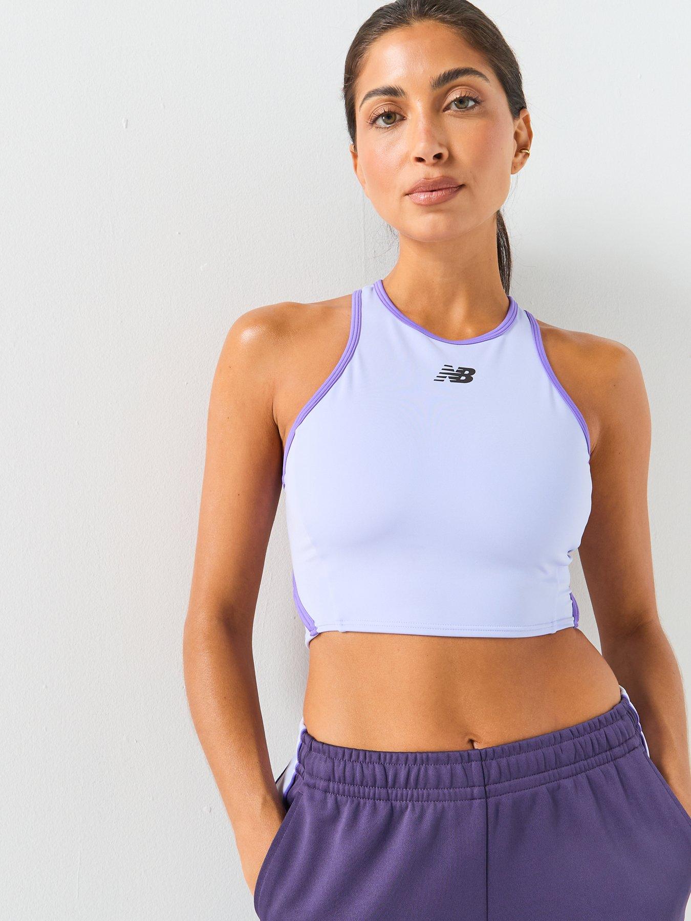 Image 5 of 5 of New Balance Womens Running Fast Days Fitted Crop Tank - Blue