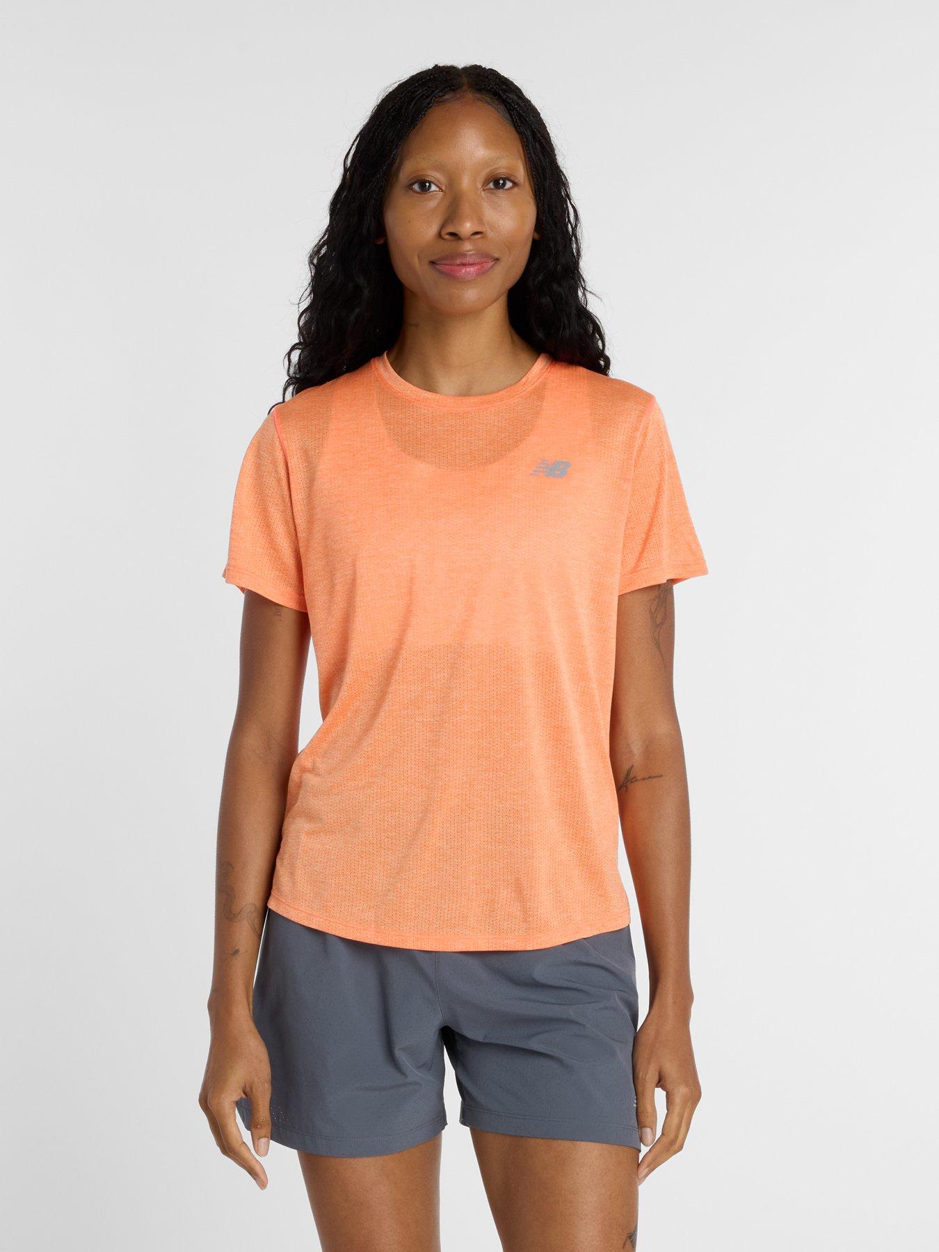 New Balance Womens Running Athletics T-Shirt, Orange, Size M, Women