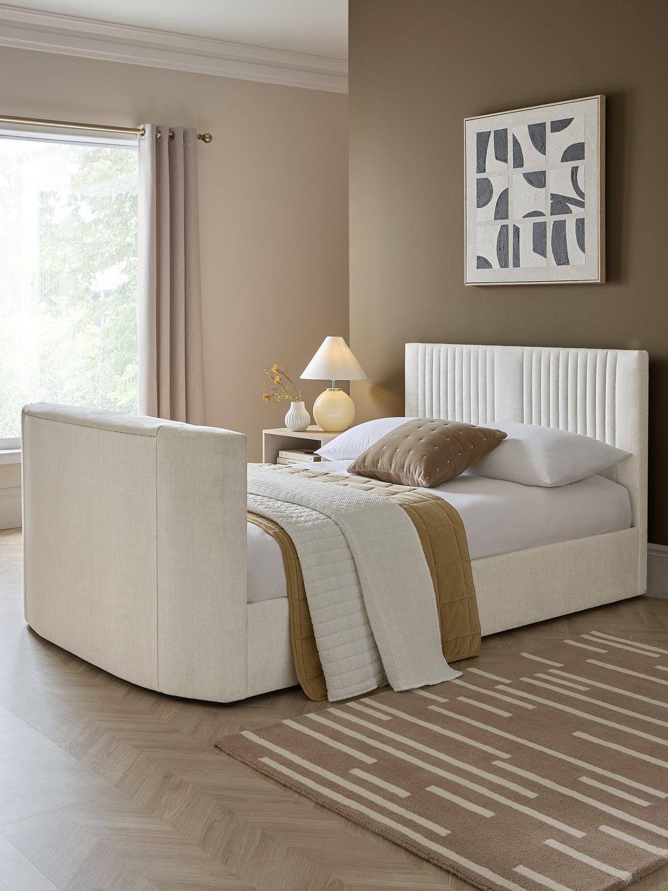The Very Collection Prent TV Bed with Voice Control and Mattress Options (Buy  &  SAVE!) - Ivory