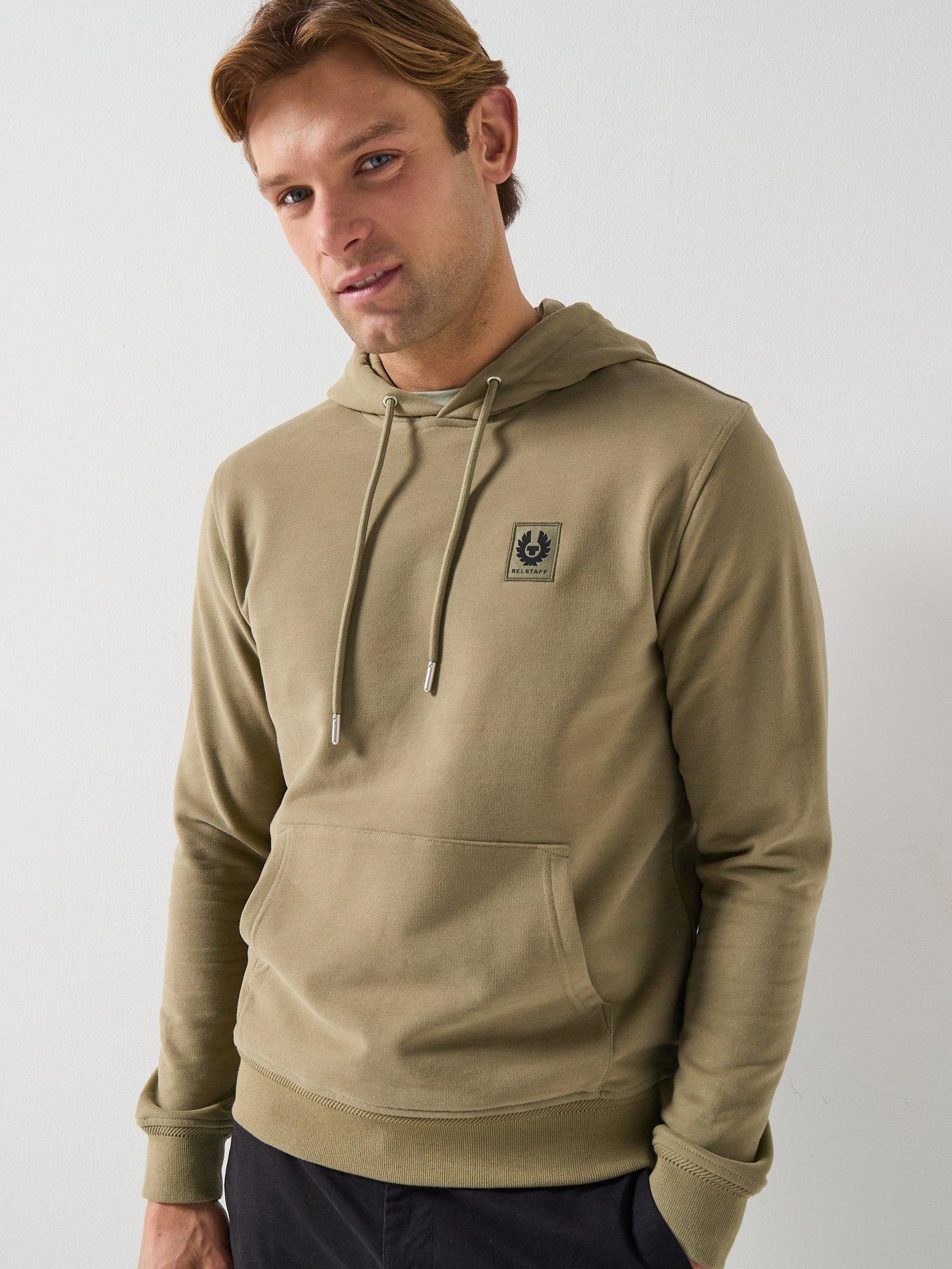 Image 1 of 5 of Belstaff Left Chest Patch Logo Regular Fit Hoodie - Light Khaki