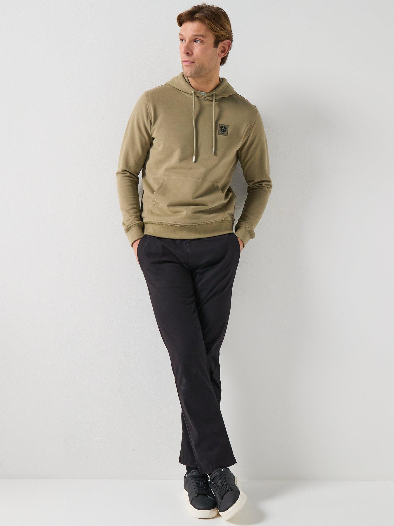 Image 4 of 5 of Belstaff Left Chest Patch Logo Regular Fit Hoodie - Light Khaki