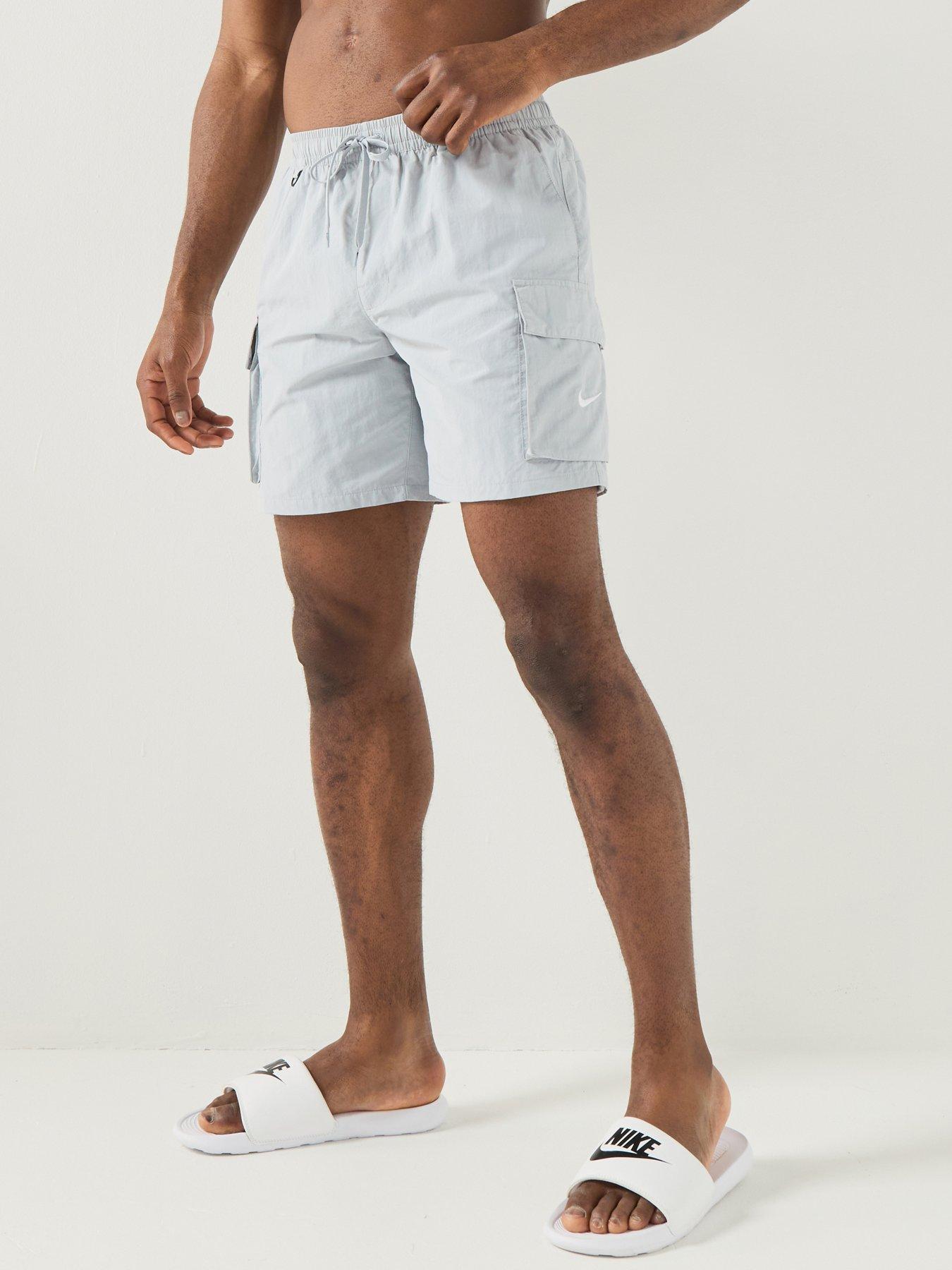 Nike Mens 7Inch Full Lined Cargo Swim Short - Grey