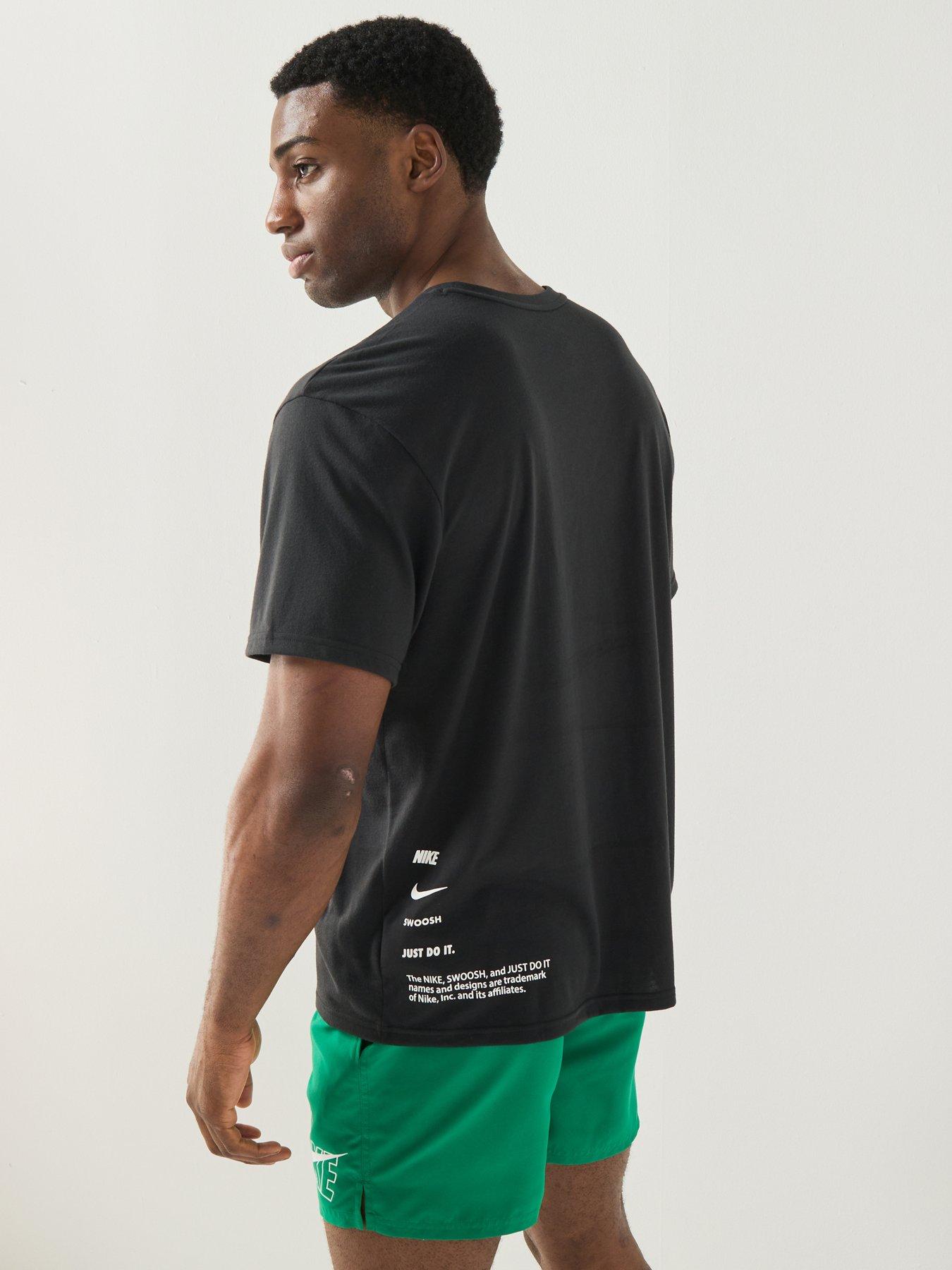 Image 2 of 6 of Nike Mens Short Sleeve Hydroguard T Shirt - Black