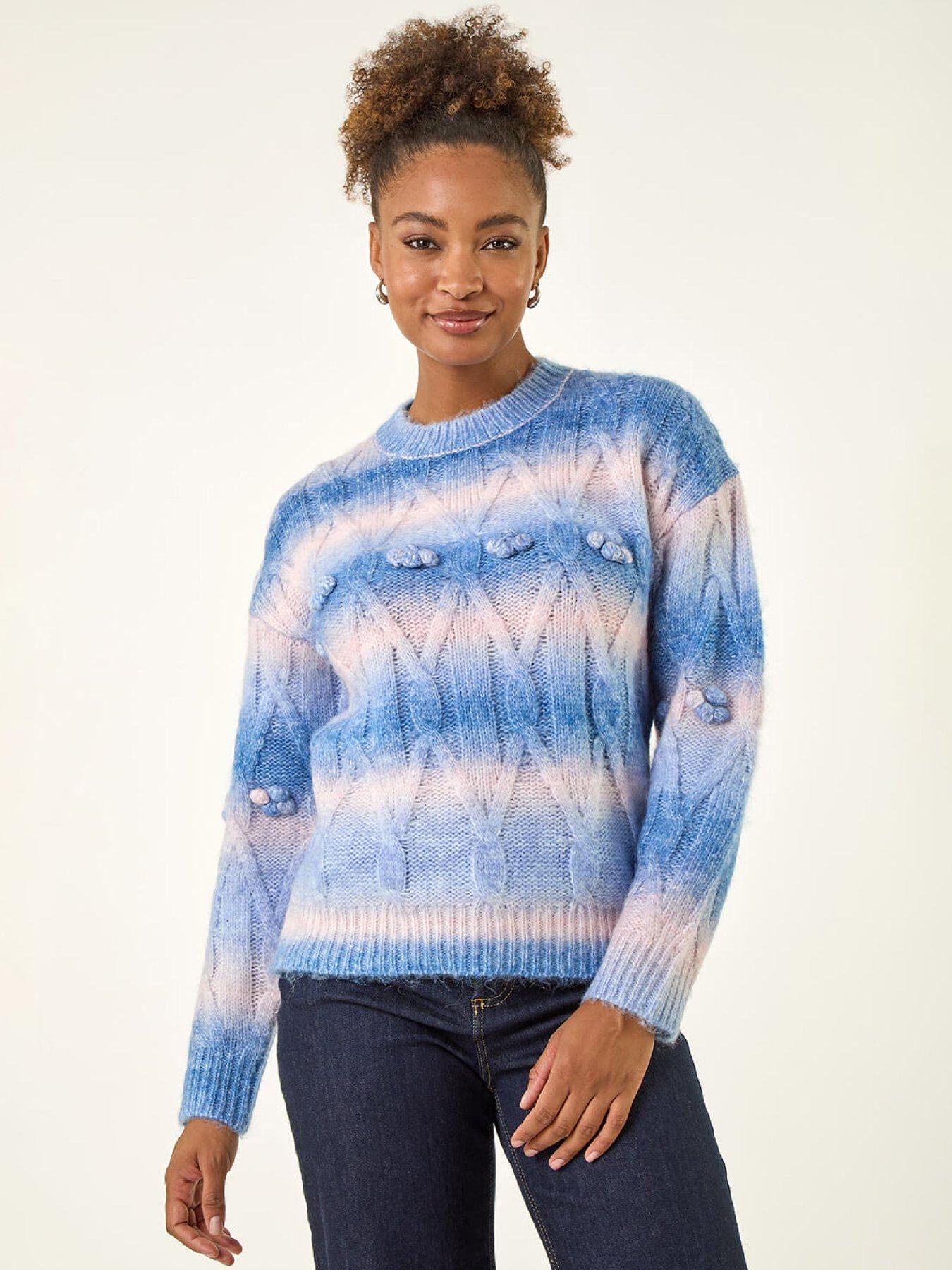 Roman Space Dye Stripe Knit Jumper - Blue