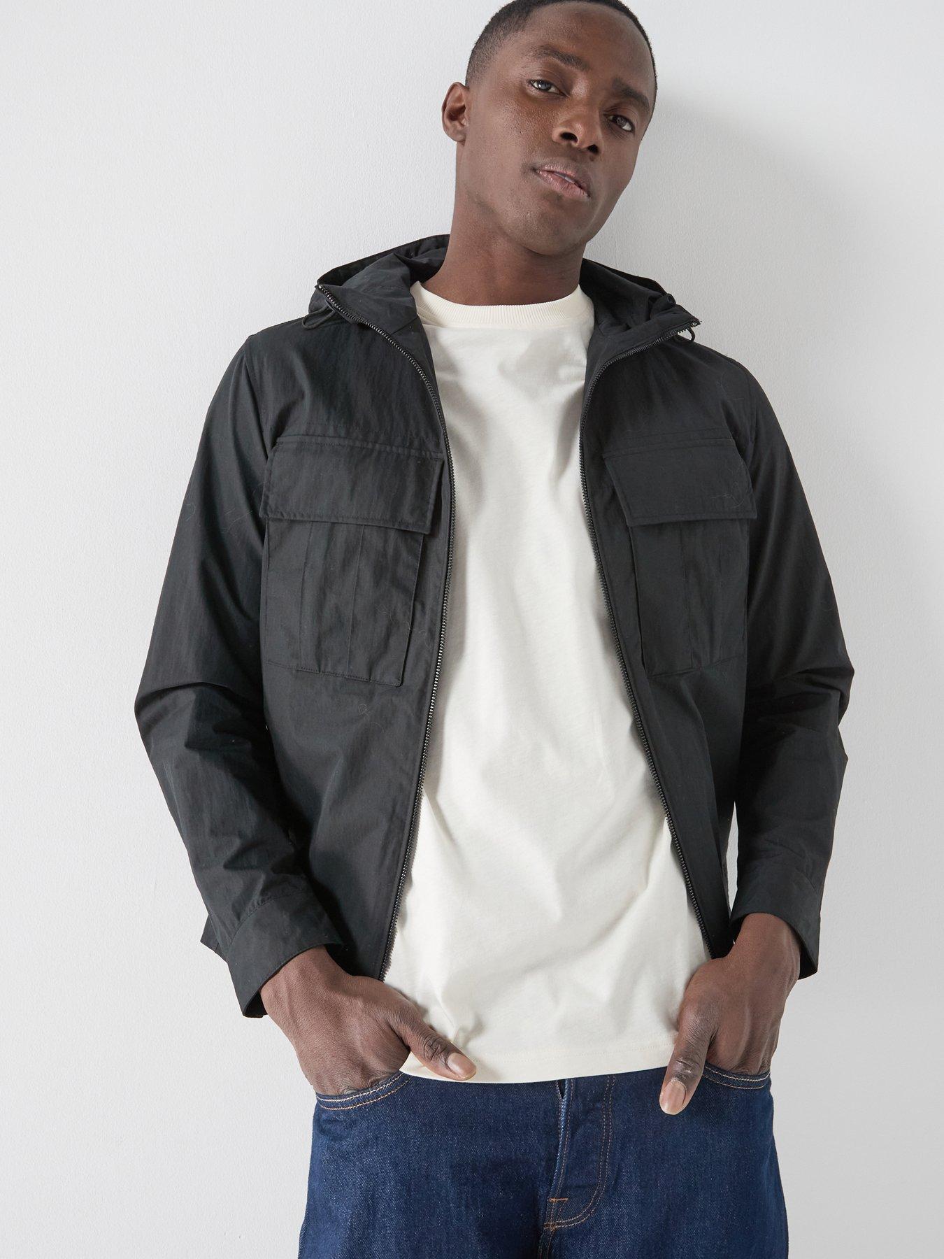 Belstaff Container Hooded Cotton Overshirt, Black, Size S, Men
