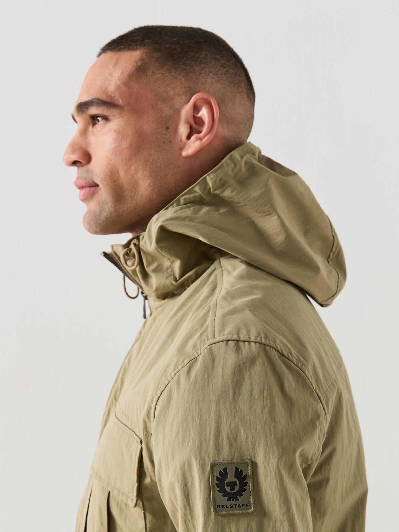 Image 4 of 6 of Belstaff Container Hooded Cotton Overshirt - Light Khaki