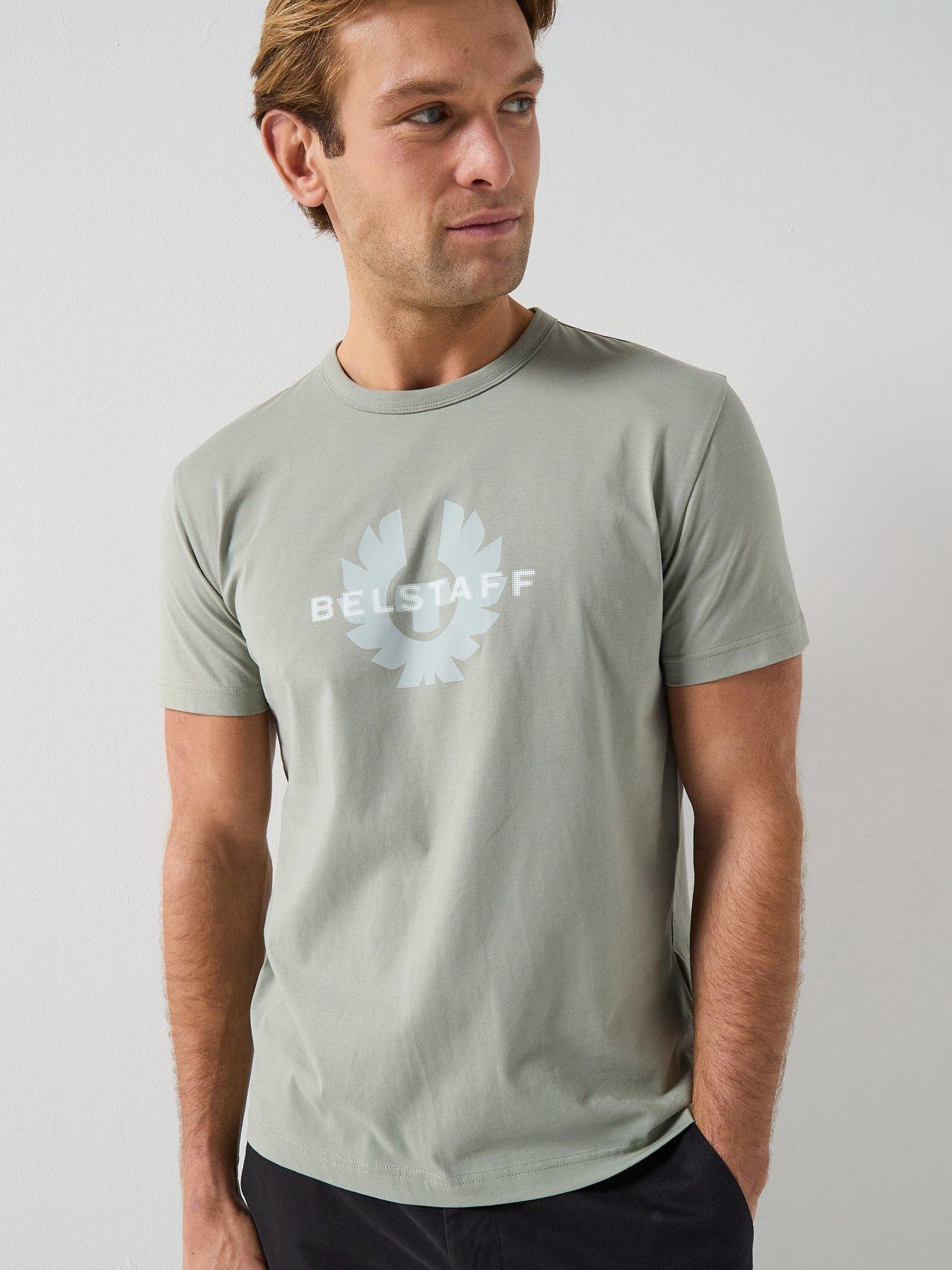 Belstaff Surface Large Logo T-Shirt, Light Green, Size S, Men
