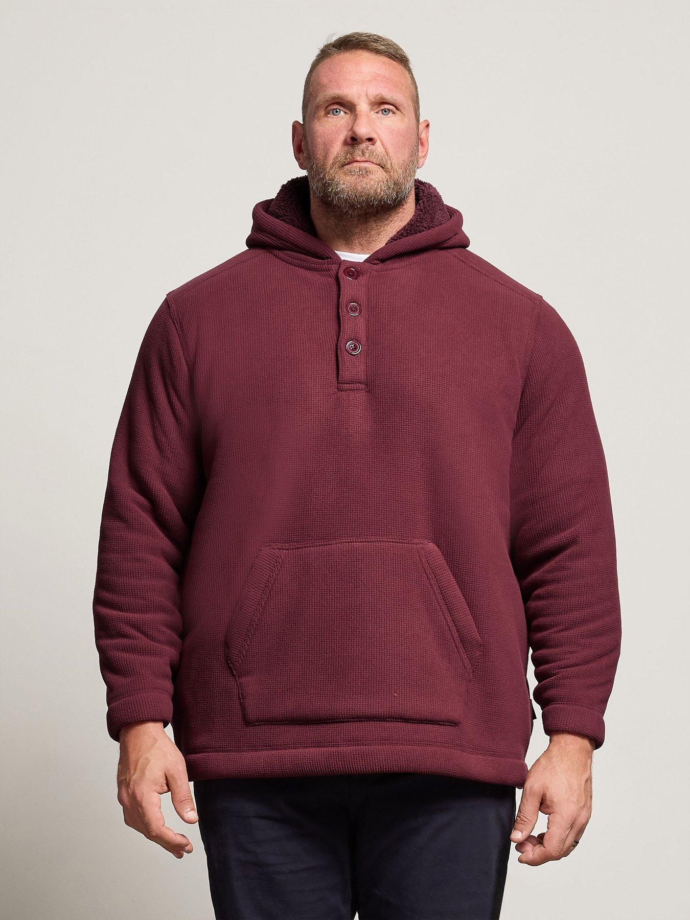 BadRhino Button Neck Borg Hoodie - Red