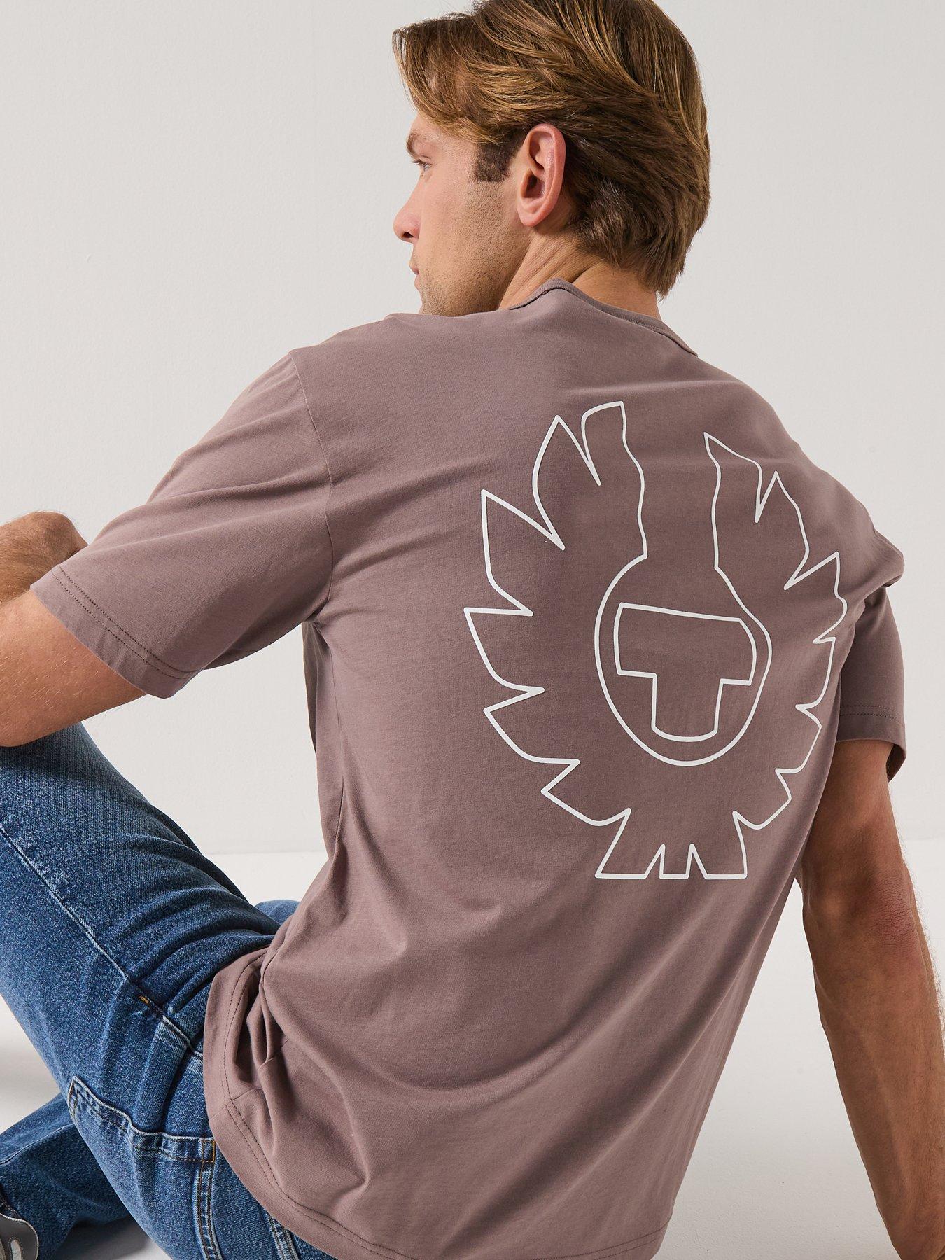 Belstaff Border Large Back Logo T-Shirt, Brown, Size M, Men