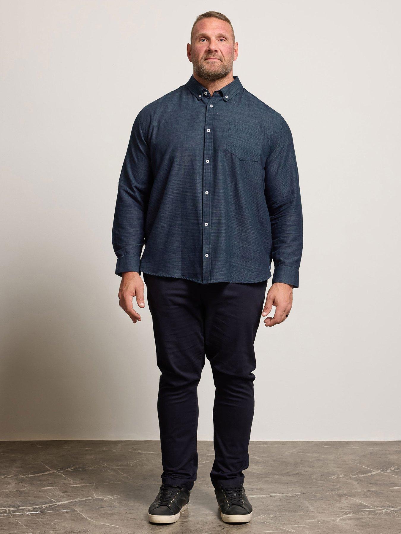 Image 3 of 6 of BadRhino Long Sleeve Slub Shirt - Blue