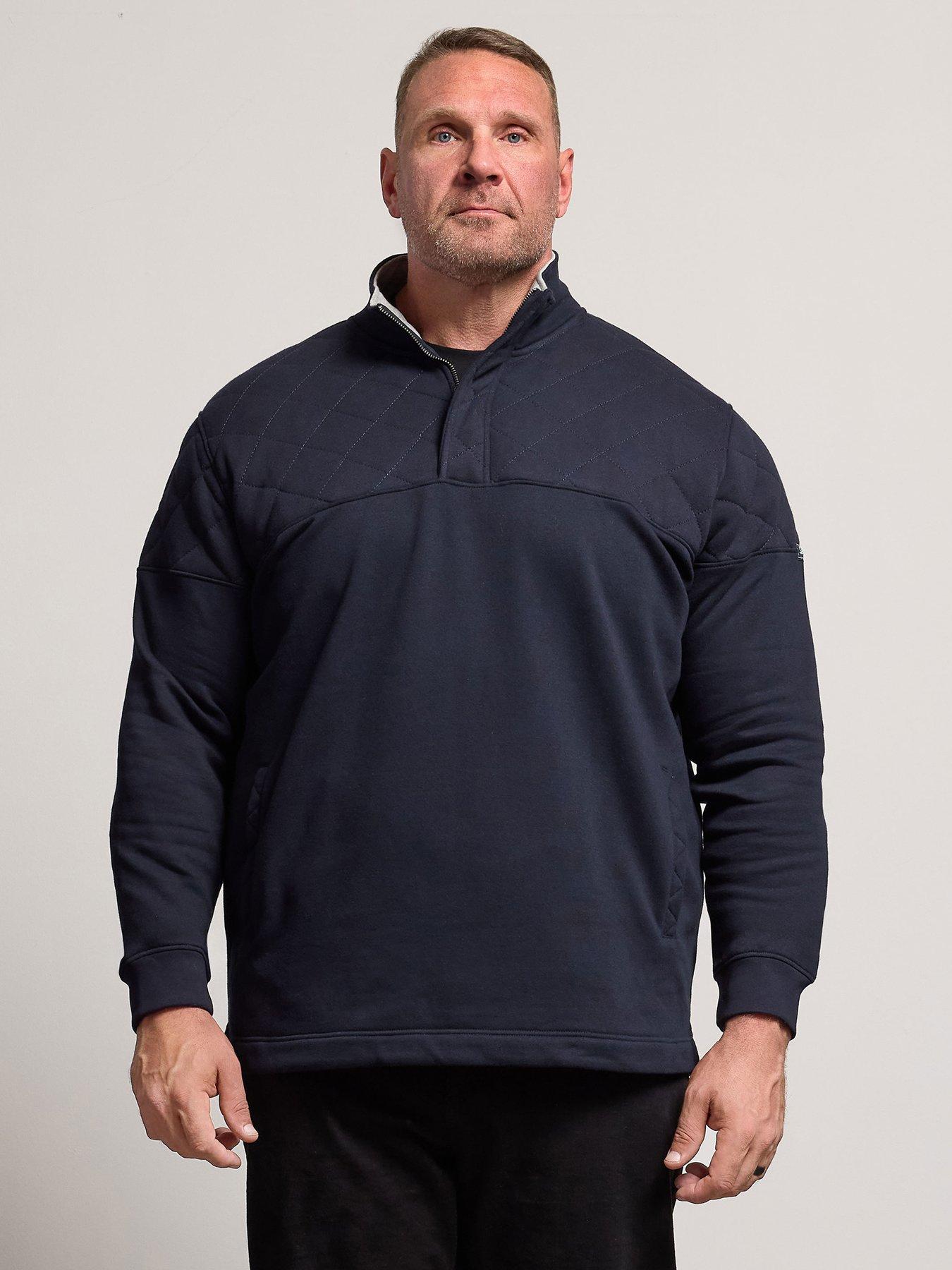 BadRhino Quilted Half Zip Sweatshirt - Blue