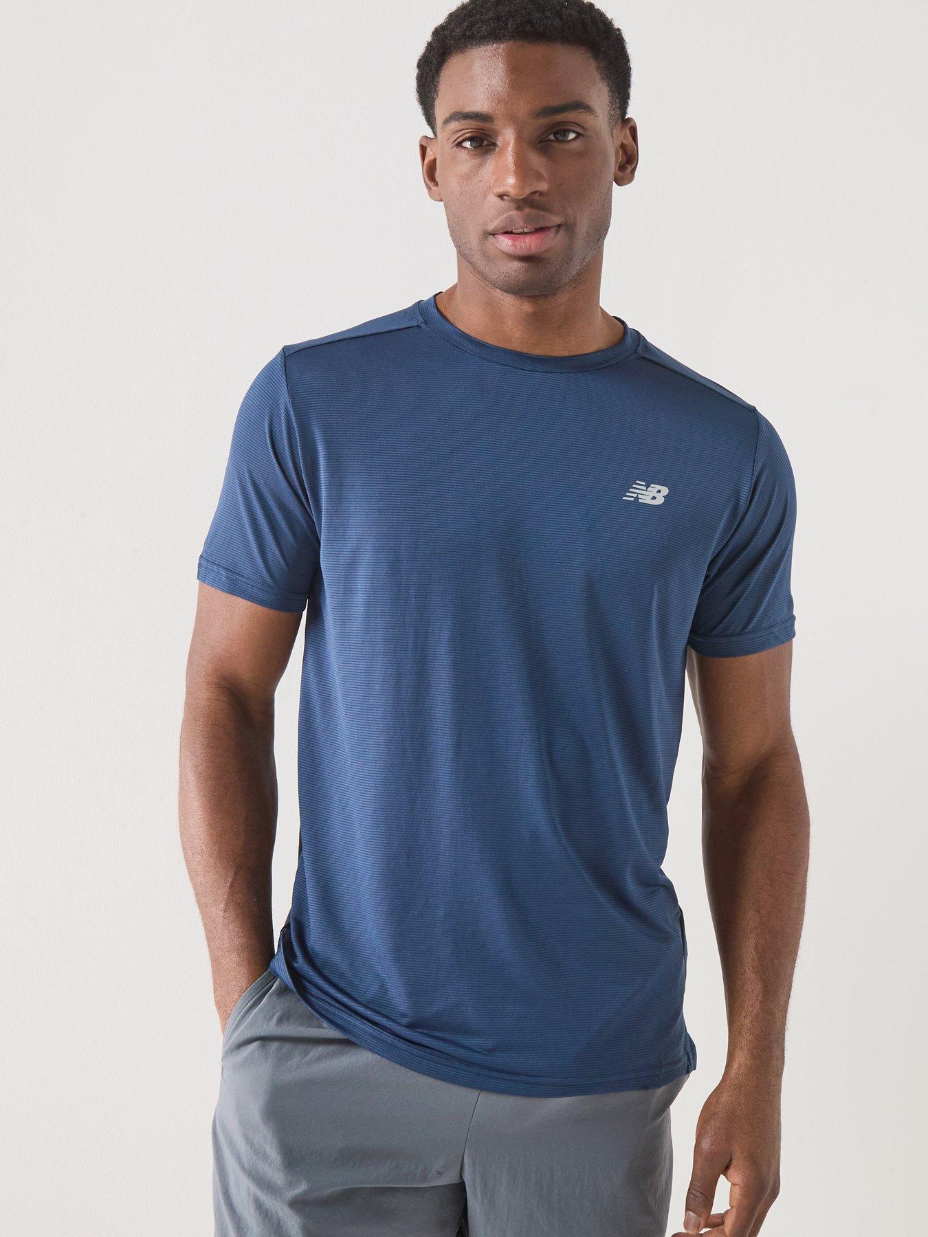 New Balance Mens Running Sport Essentials T-Shirt - Navy