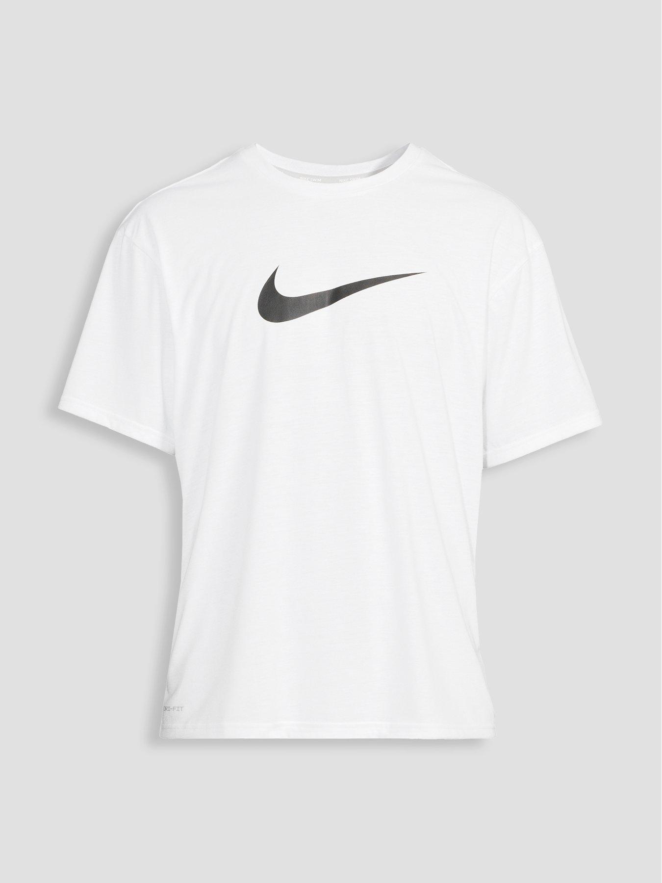 Image 6 of 6 of Nike Mens Short Sleeve Hydroguard T Shirt - White