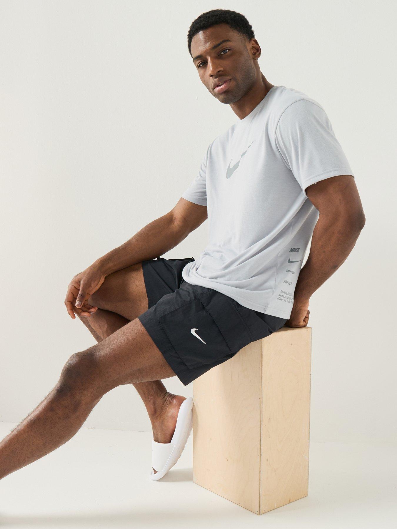 Image 3 of 7 of Nike Mens Short Sleeve Hydroguard T Shirt- Grey
