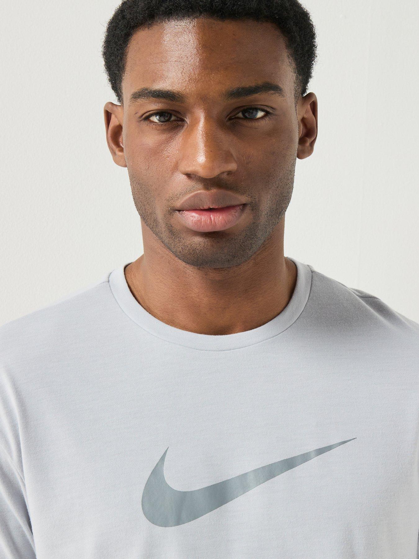 Image 4 of 7 of Nike Mens Short Sleeve Hydroguard T Shirt- Grey